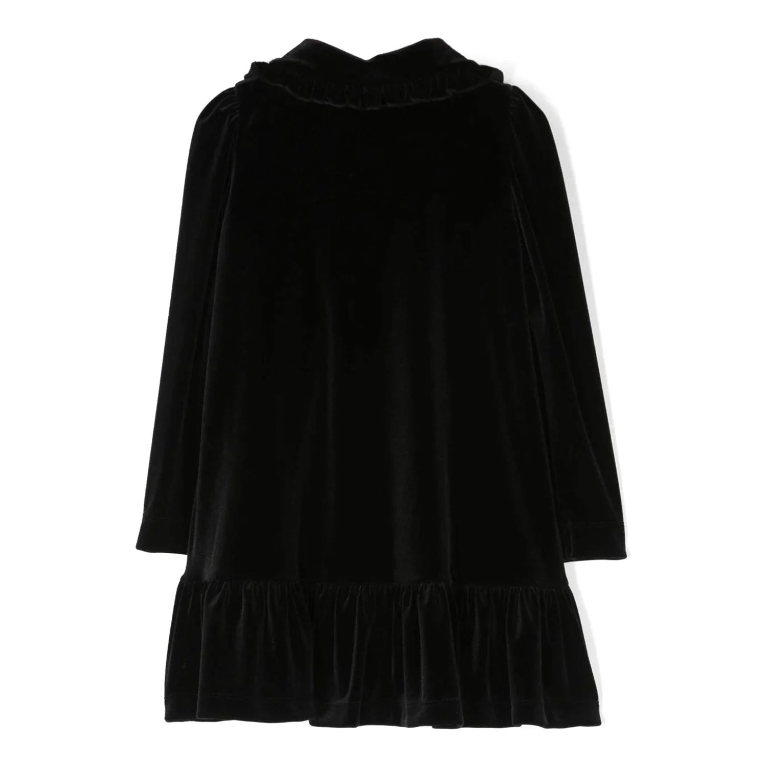 Abito Monnalisa ciniglia vita bassa nero - annameglio.com abbigliamento moda