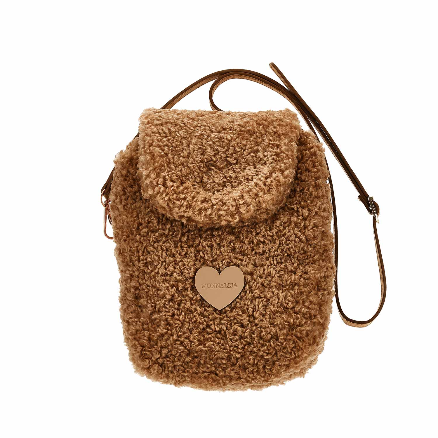 Borsetta peluche Monnalisa beige con tracolla - annameglio.com abbigliamento moda