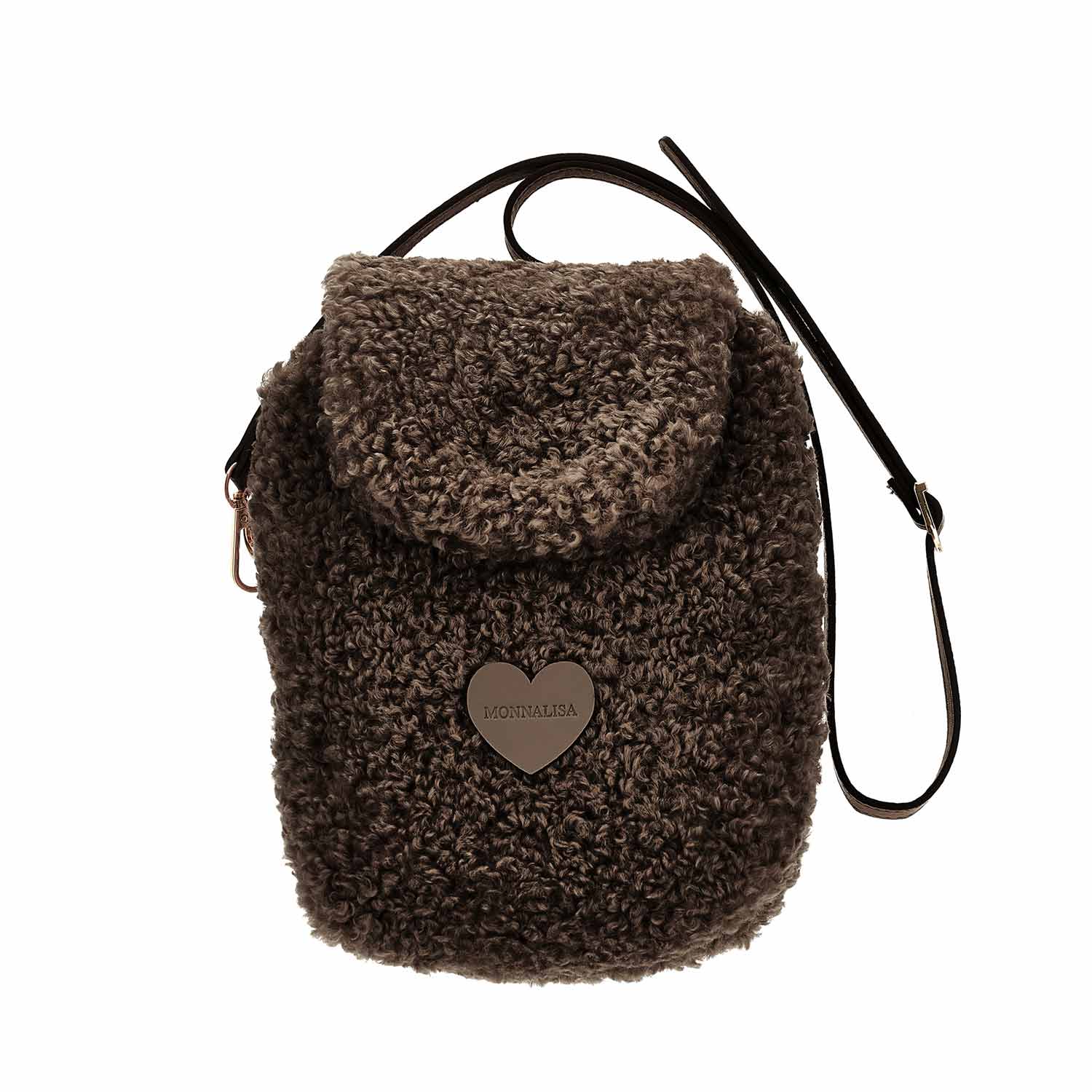 Borsetta peluche Monnalisa marrone con tracolla - annameglio.com abbigliamento moda