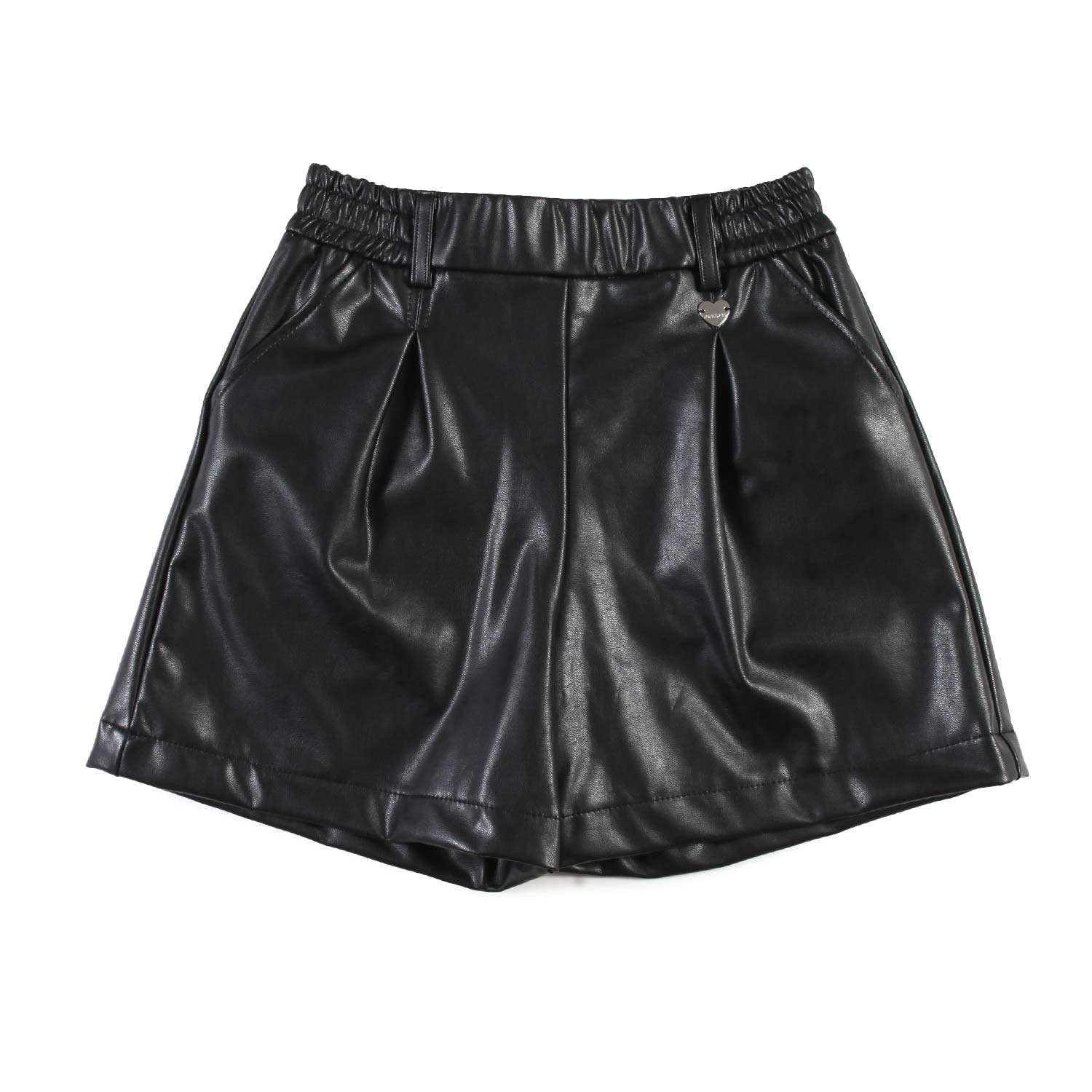 Shorts neri in tessuto spalmato - annameglio.com abbigliamento moda