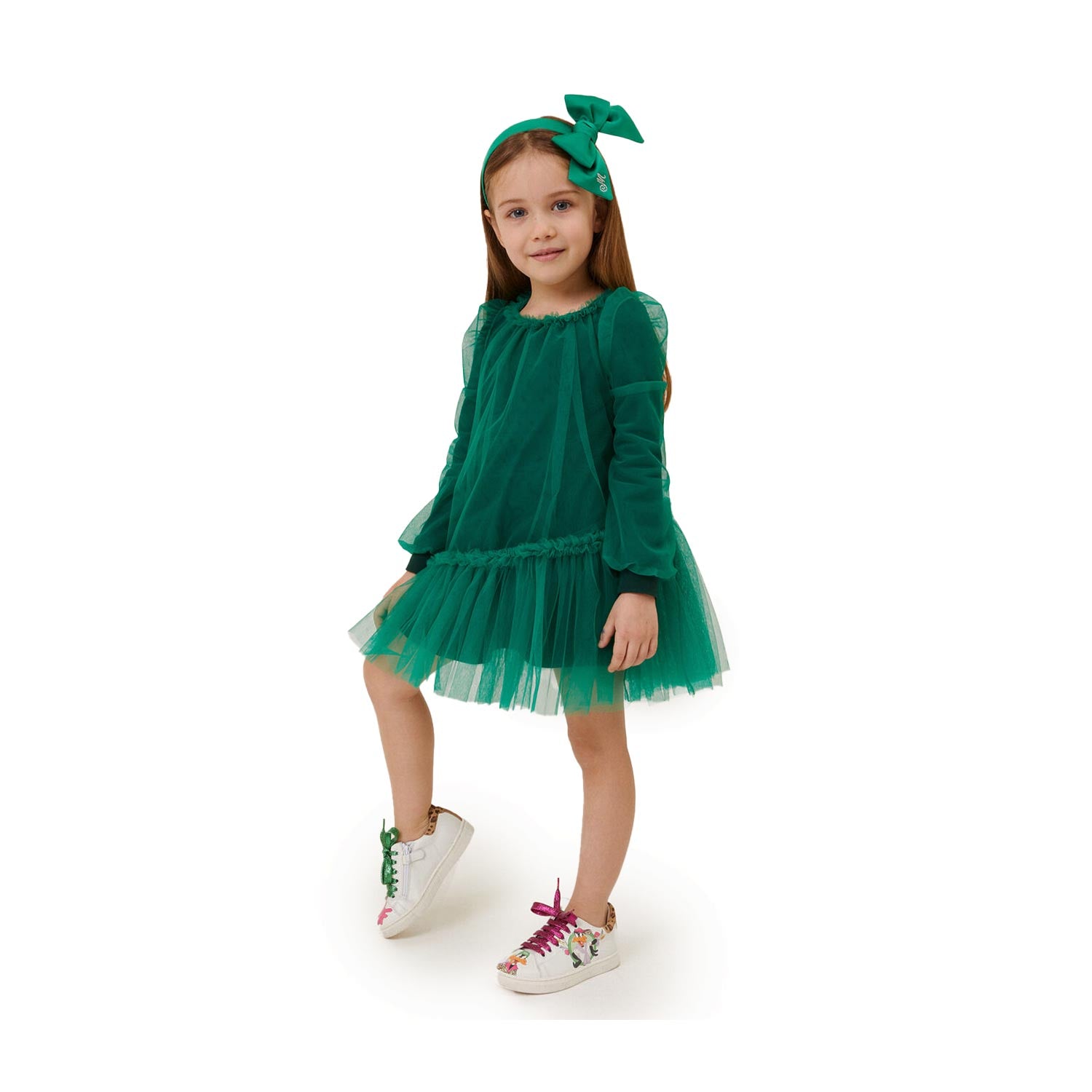 Abito verde per bambina in tulle - annameglio.com abbigliamento moda