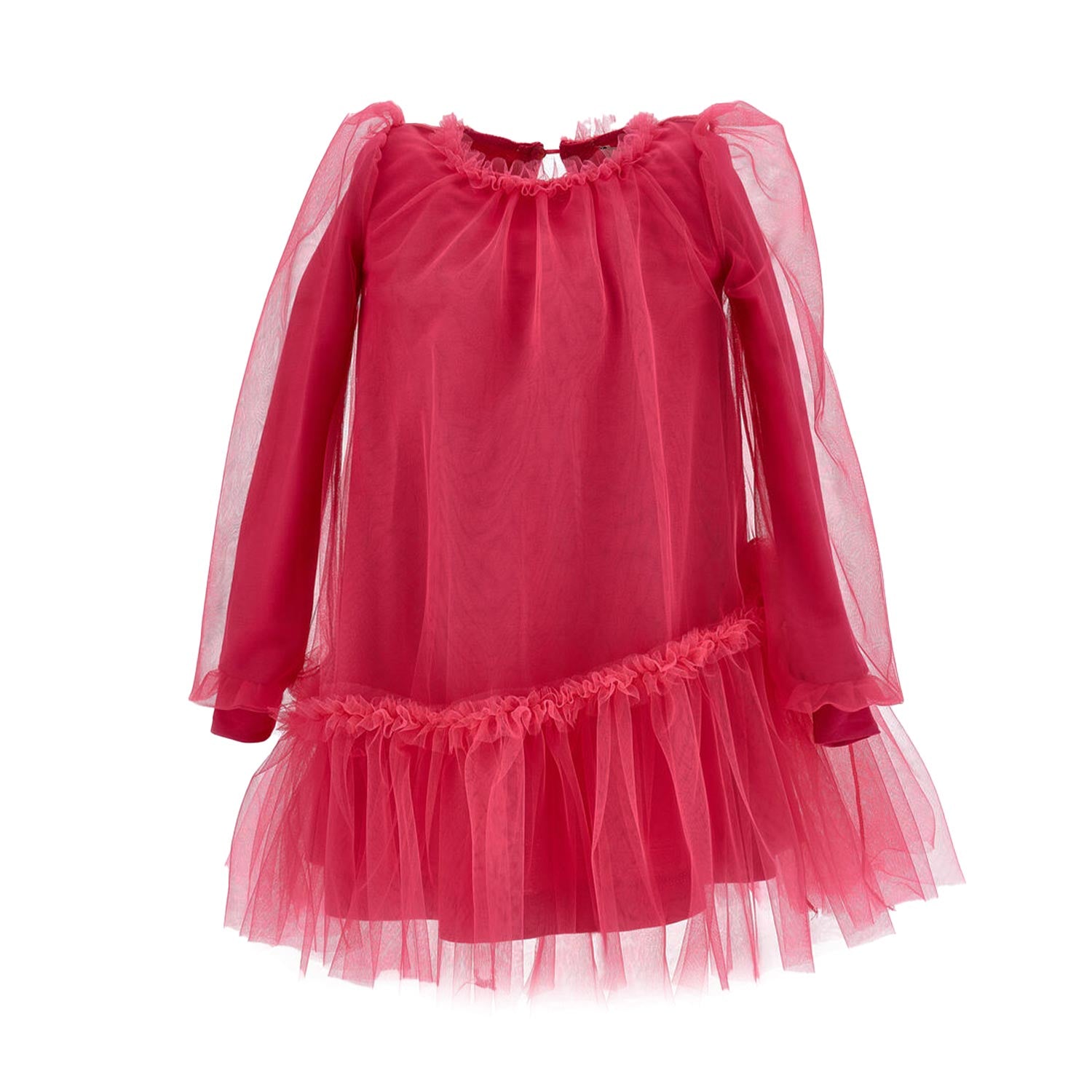 ABITO FUCSIA IN TULLE MONNALISA - annameglio.com abbigliamento moda