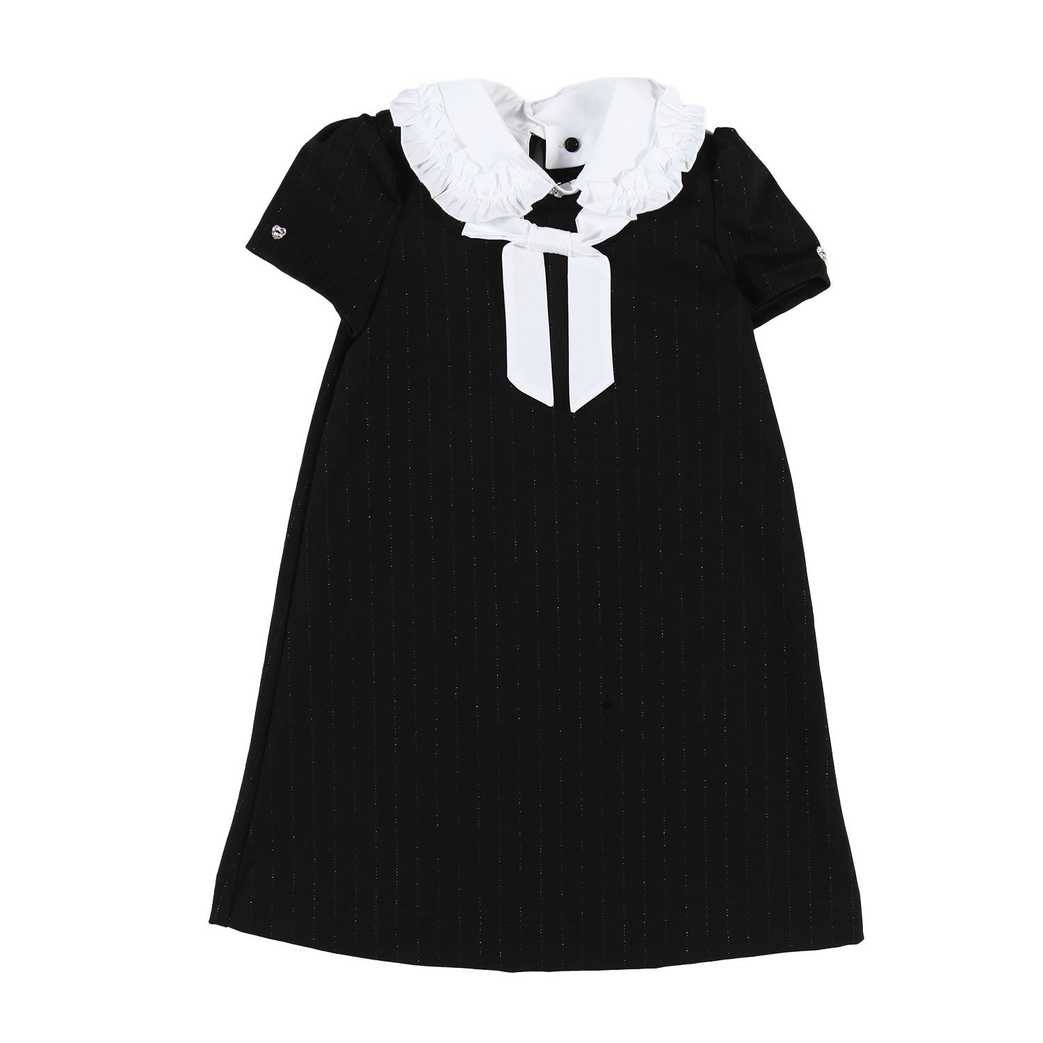 Abito Monnalisa nero gessato lurex Bambina - annameglio.com abbigliamento moda