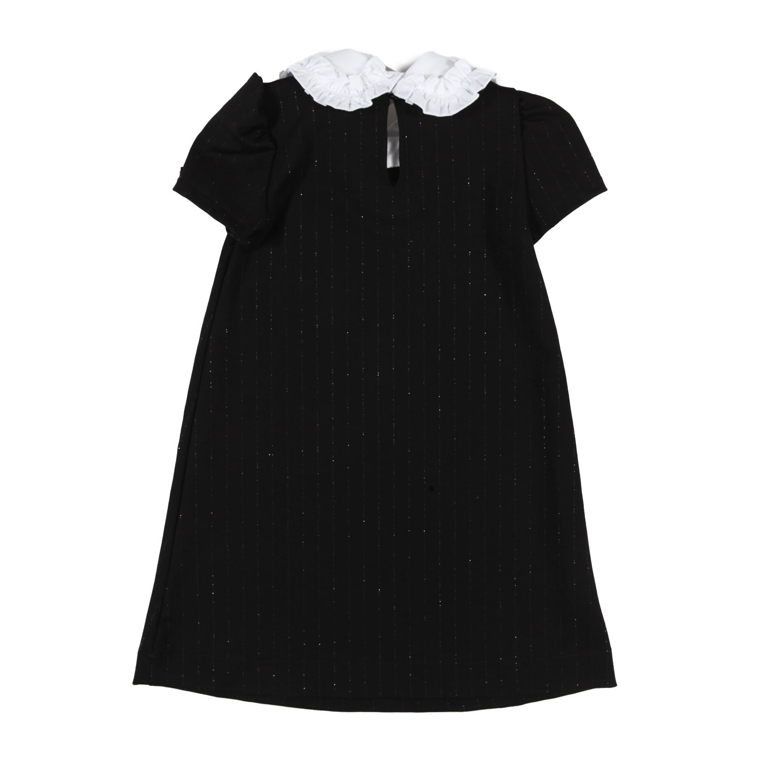 Abito Monnalisa nero gessato lurex Bambina - annameglio.com abbigliamento moda
