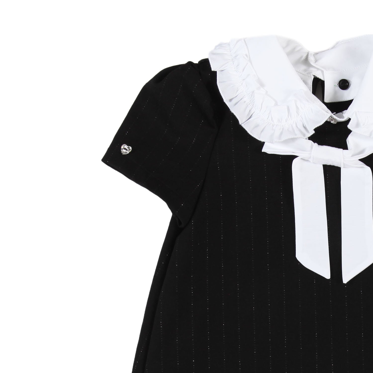 Abito Monnalisa nero gessato lurex Bambina - annameglio.com abbigliamento moda