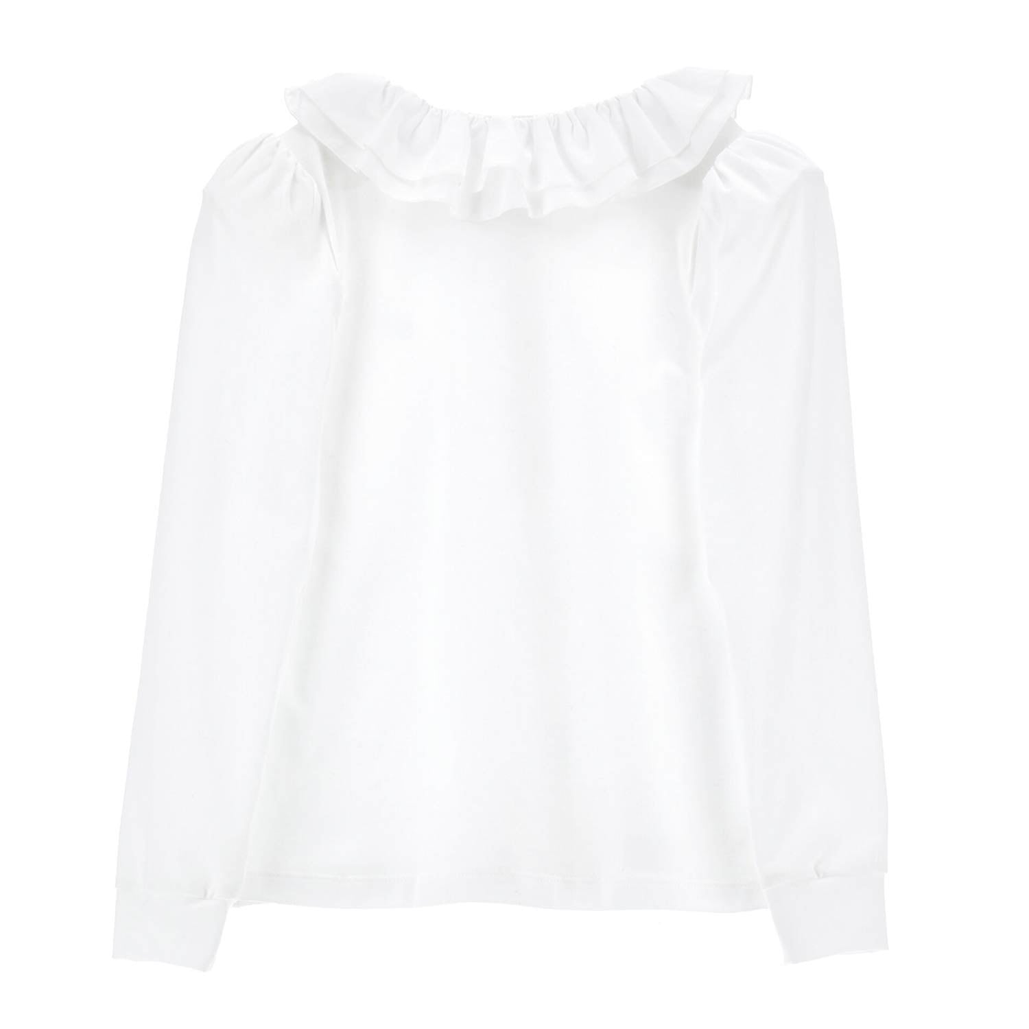 Camicia Bianca jersey con ruches - annameglio.com abbigliamento moda