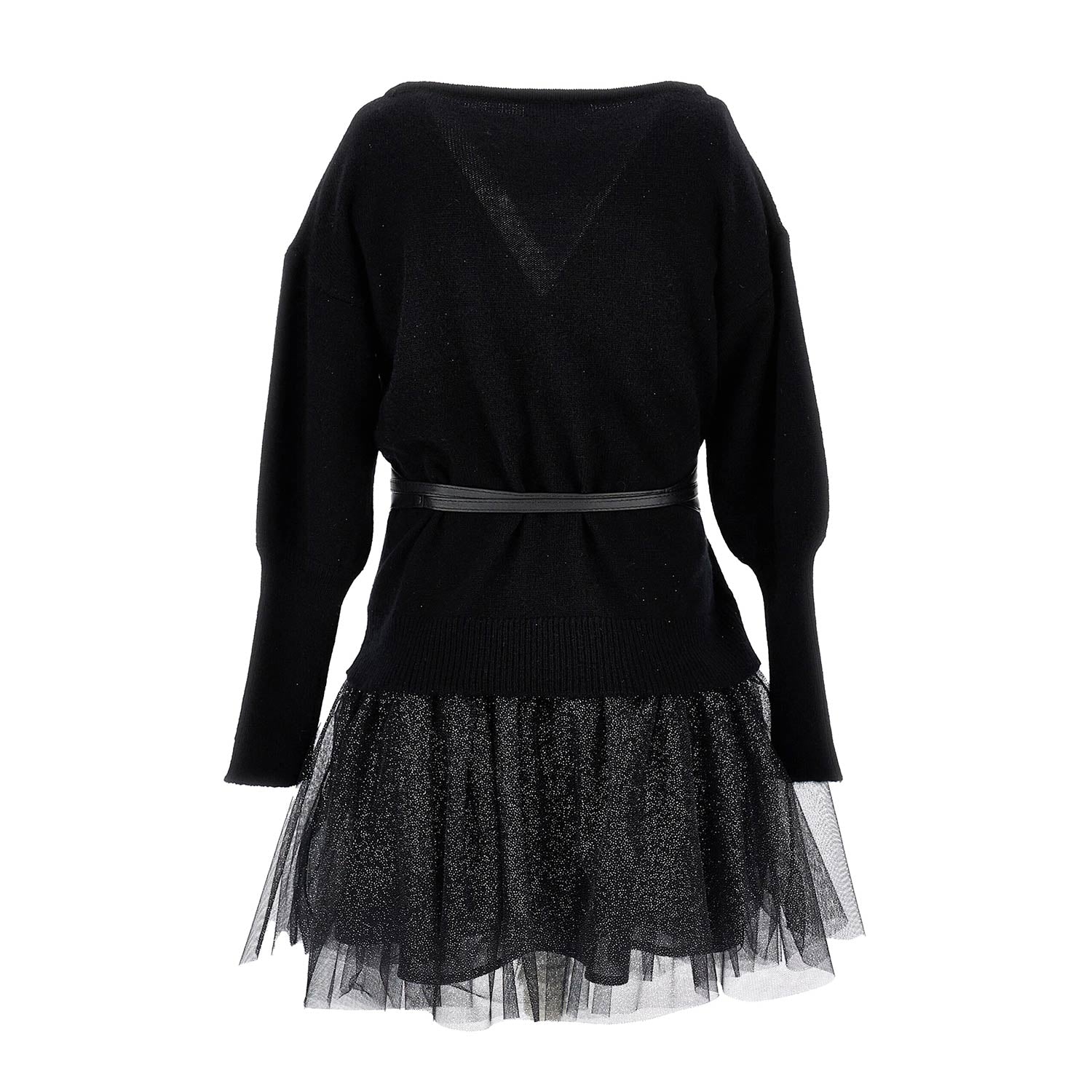 Abito Monnalisa nero e lurex con pullover - annameglio.com abbigliamento moda