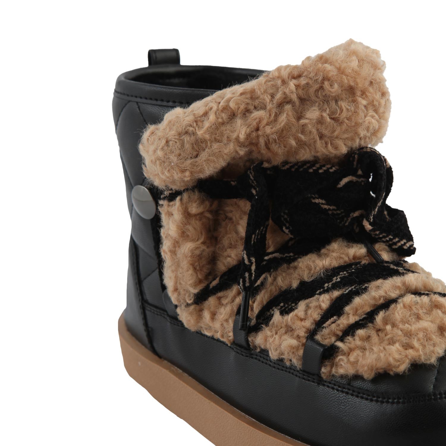 Scarponcini peluche Monnalisa neri e beige - annameglio.com abbigliamento moda