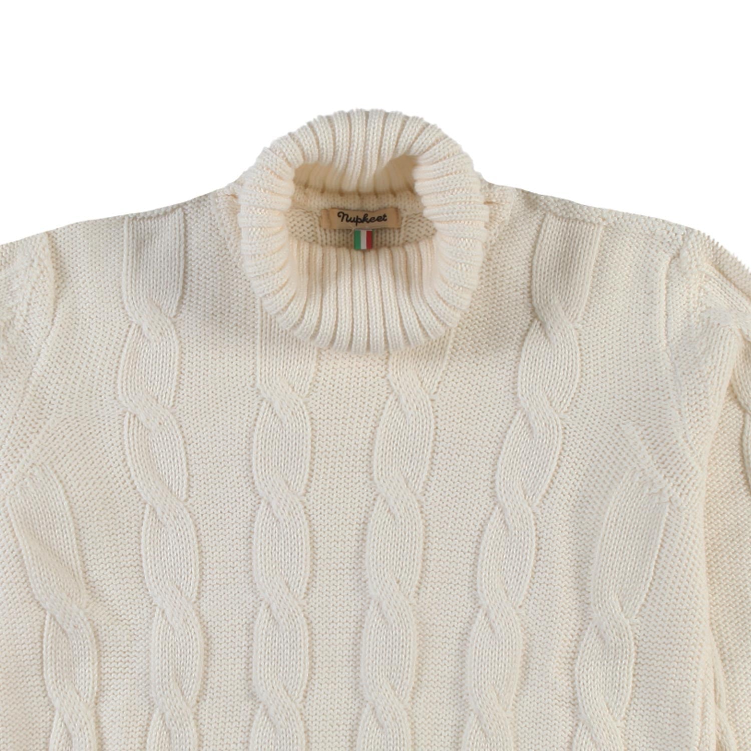 Pullover dolcevita tricot misto lana panna teen - annameglio.com abbigliamento moda