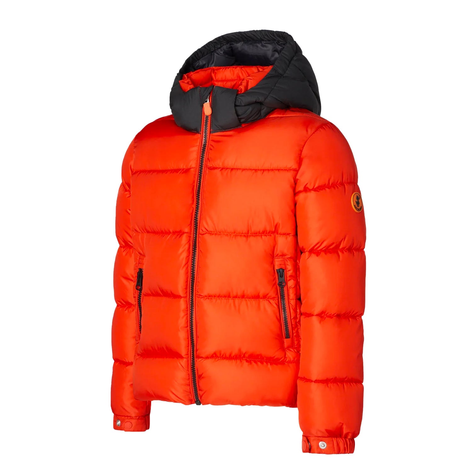 Piumino Rumex rosso papavero con cappuccio nero - annameglio.com abbigliamento moda