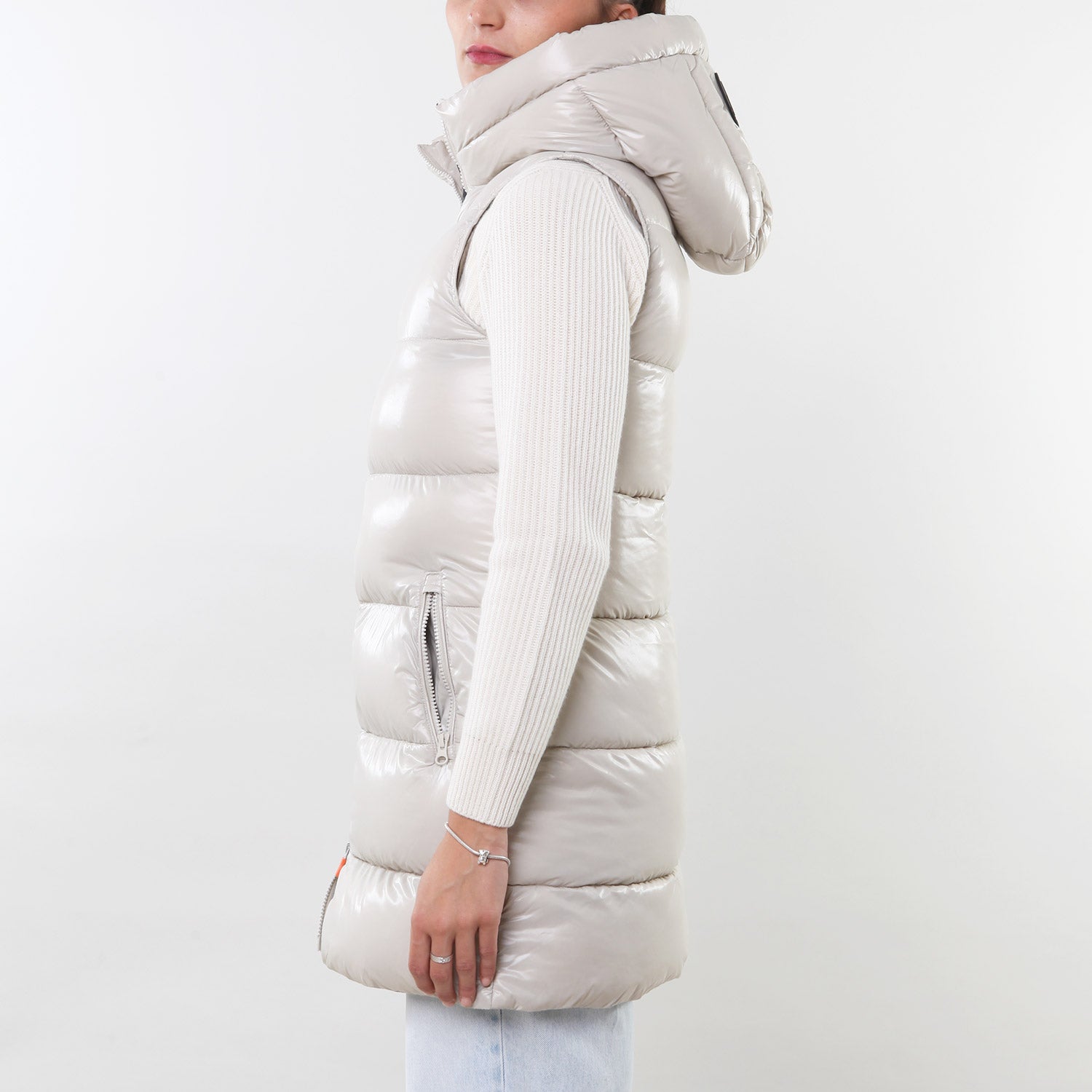 Piumino gilet Uma beige chiaro semilucido - annameglio.com abbigliamento moda