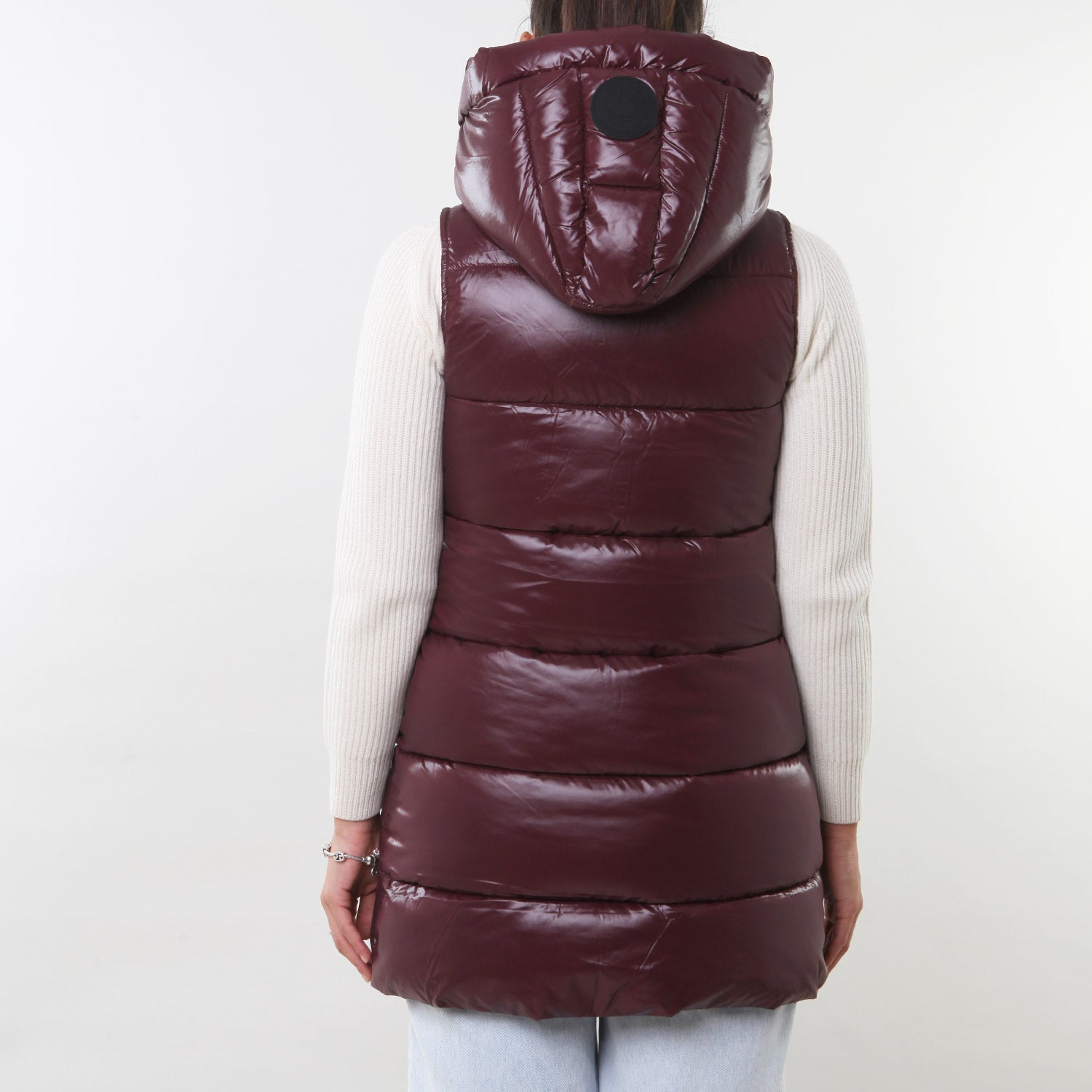 Piumino gilet Uma bordeaux semilucido e arancione - annameglio.com abbigliamento moda