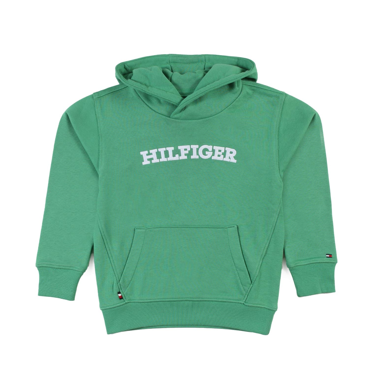 Felpa hoodie verde con logo Hilfiger bianco - annameglio.com abbigliamento moda