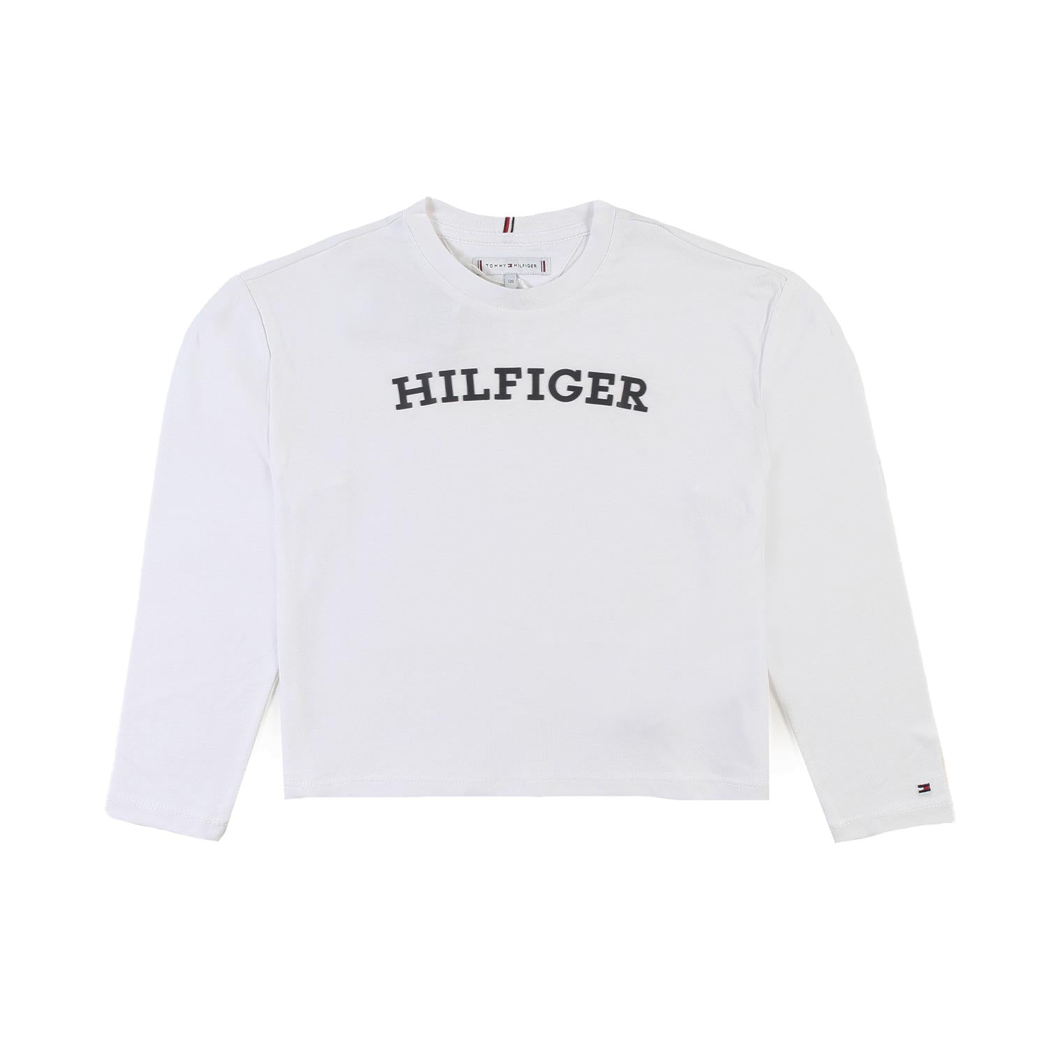 T-shirt lunga bianca con logo Hilfiger blu - annameglio.com abbigliamento moda