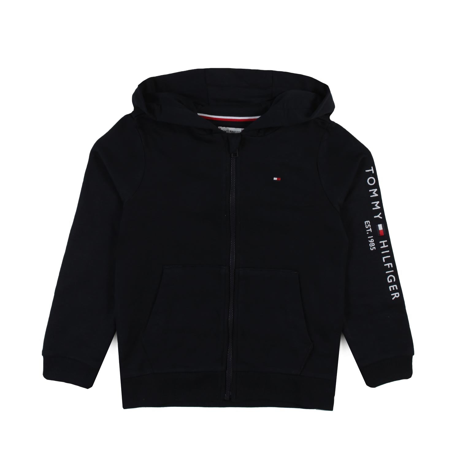 Felpa hoodie Tommy blu navy con logo ricamato - annameglio.com abbigliamento moda