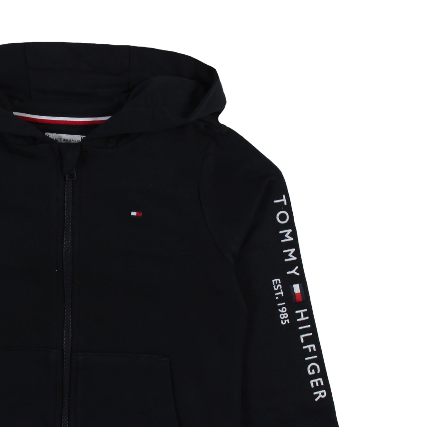 Felpa hoodie Tommy blu navy con logo ricamato - annameglio.com abbigliamento moda