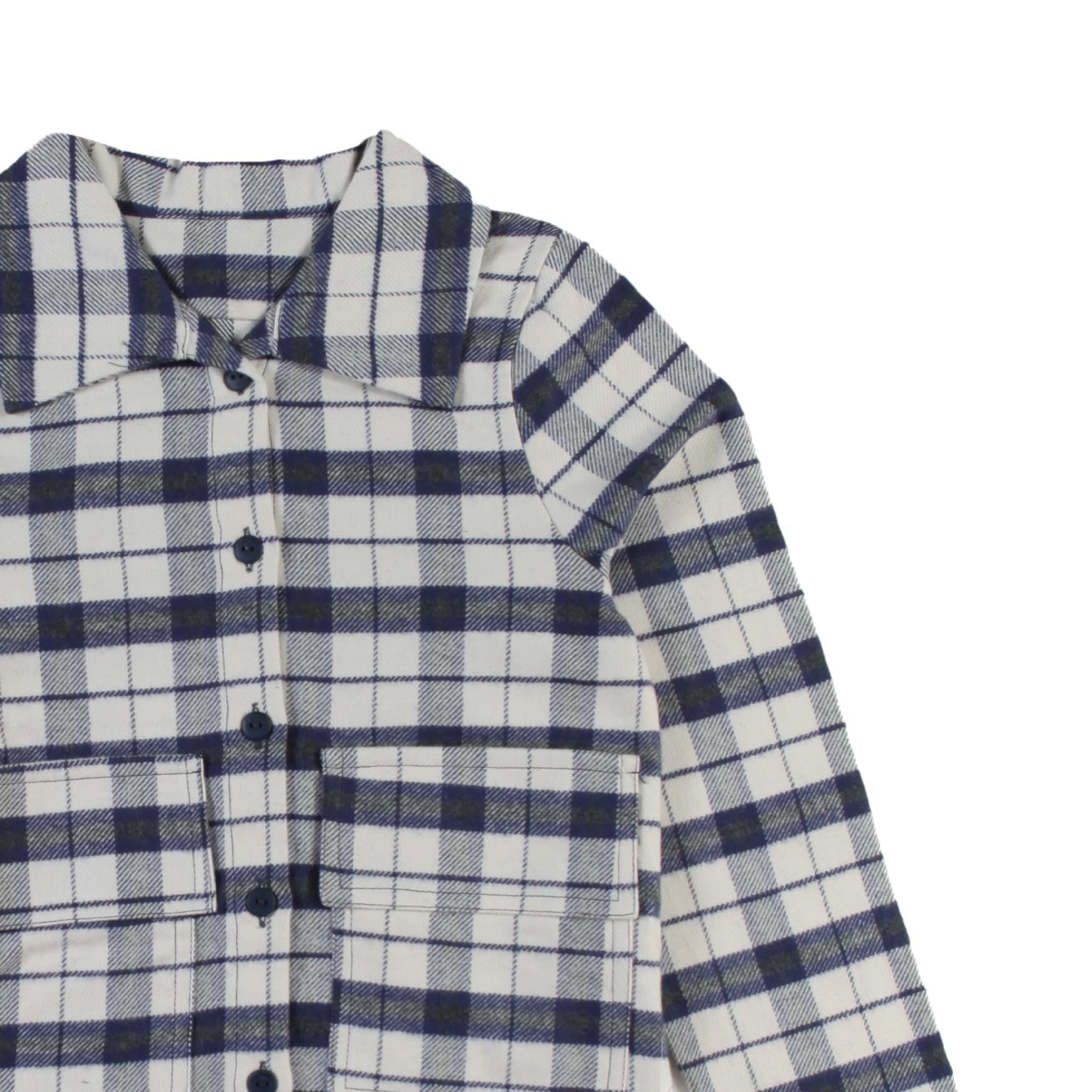 Camicia Elliot bianco latte a quadri blu - annameglio.com abbigliamento moda