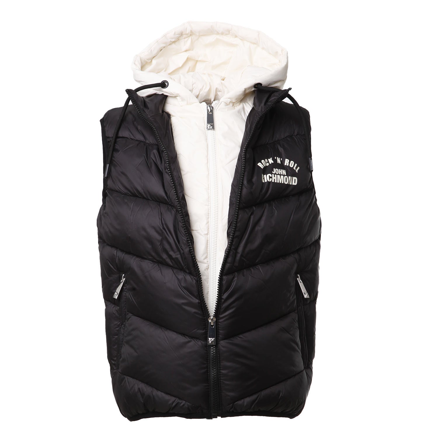 Piumino smanicato con logo e cappuccio - annameglio.com abbigliamento moda