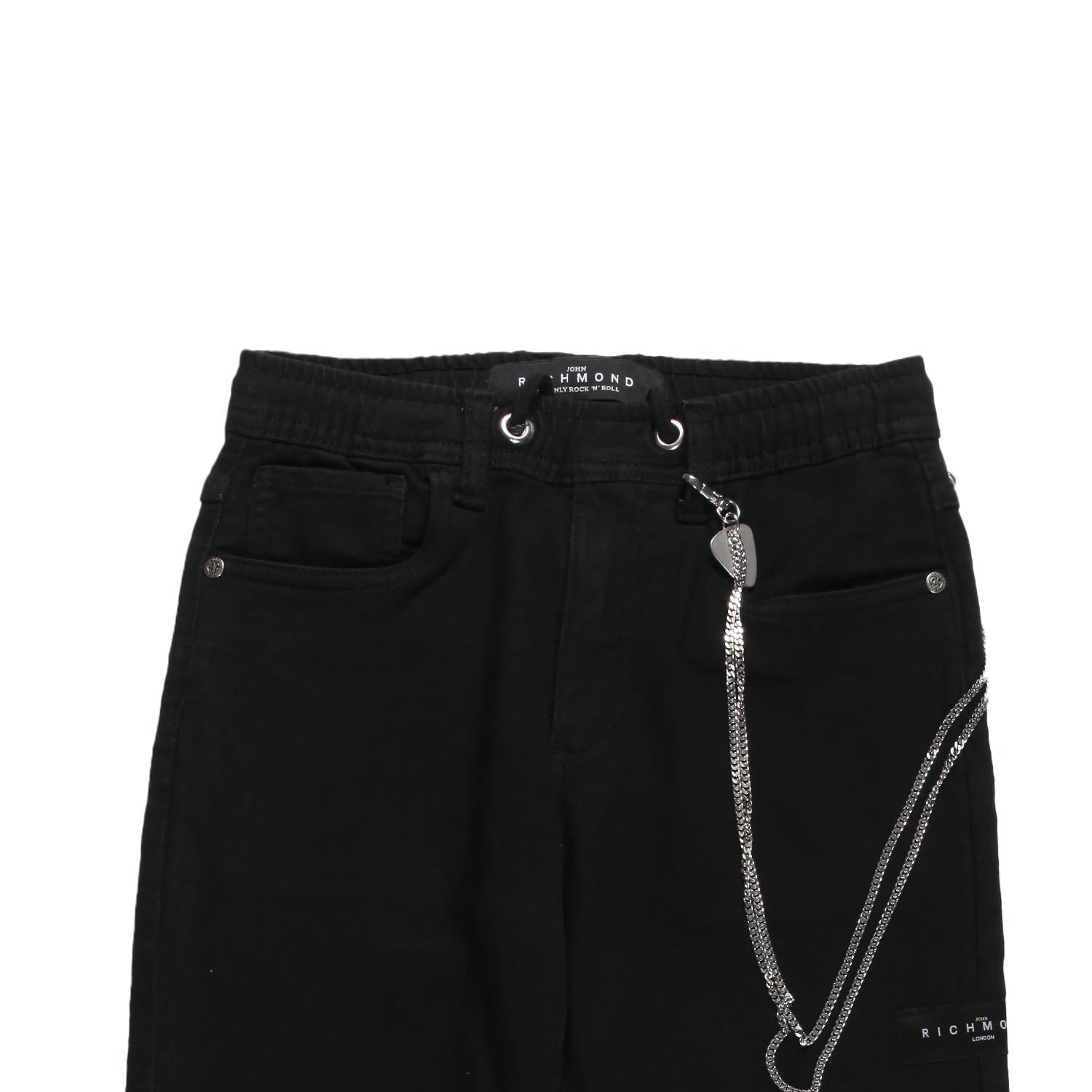 Pantalone JOHN RICHMOND nero con catena - annameglio.com abbigliamento moda