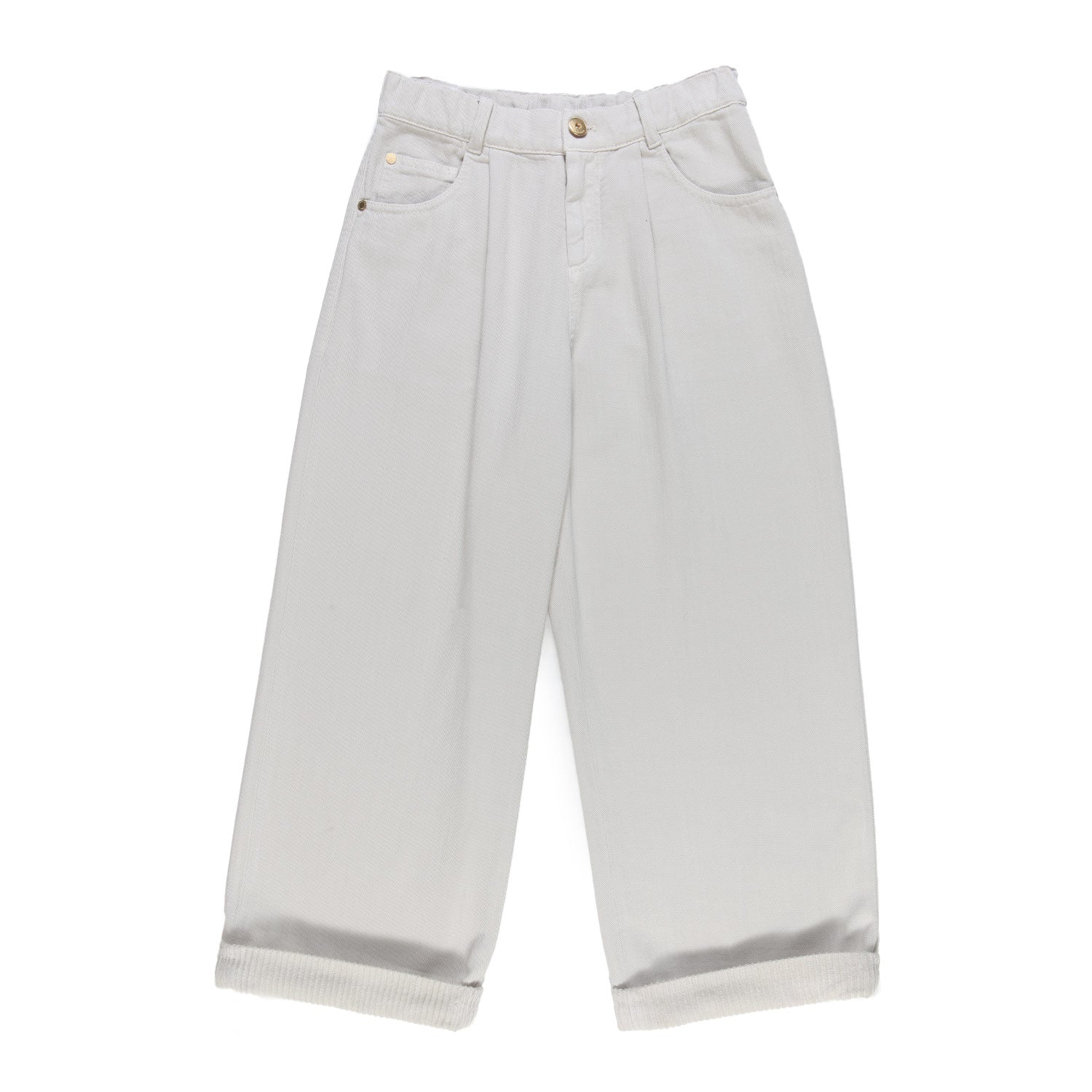 Pantalone loose denim ecru Brunello Cucinelli - annameglio.com abbigliamento moda