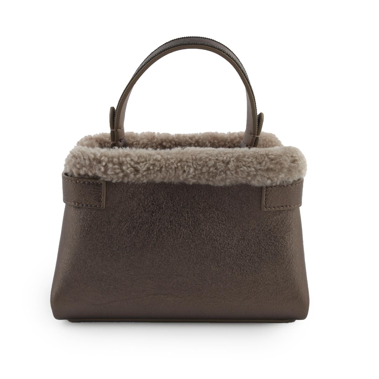 Borsa city Cucinelli in pelle marrone metallizzato - annameglio.com abbigliamento moda