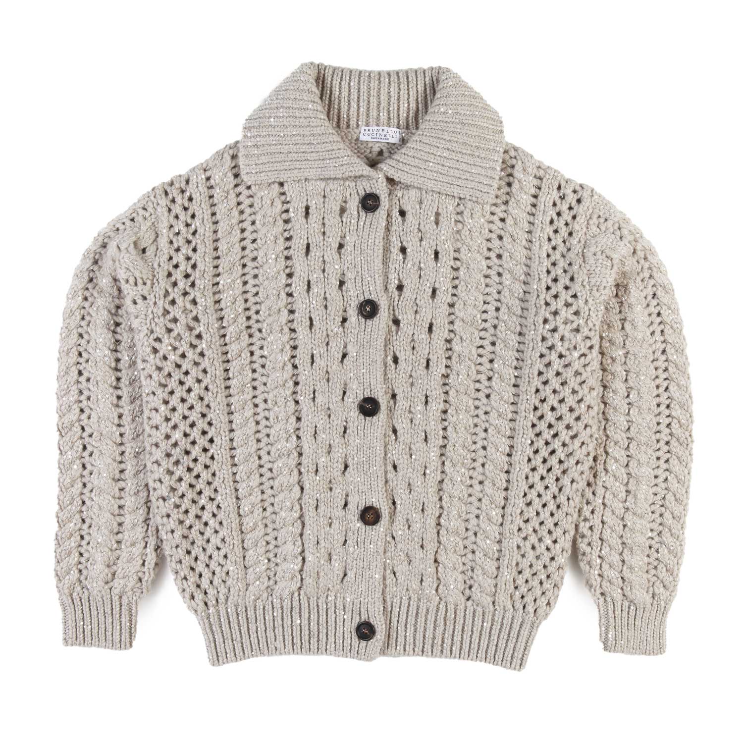 Cardigan Dazzling Brunello Cucinelli nocciola - annameglio.com abbigliamento moda