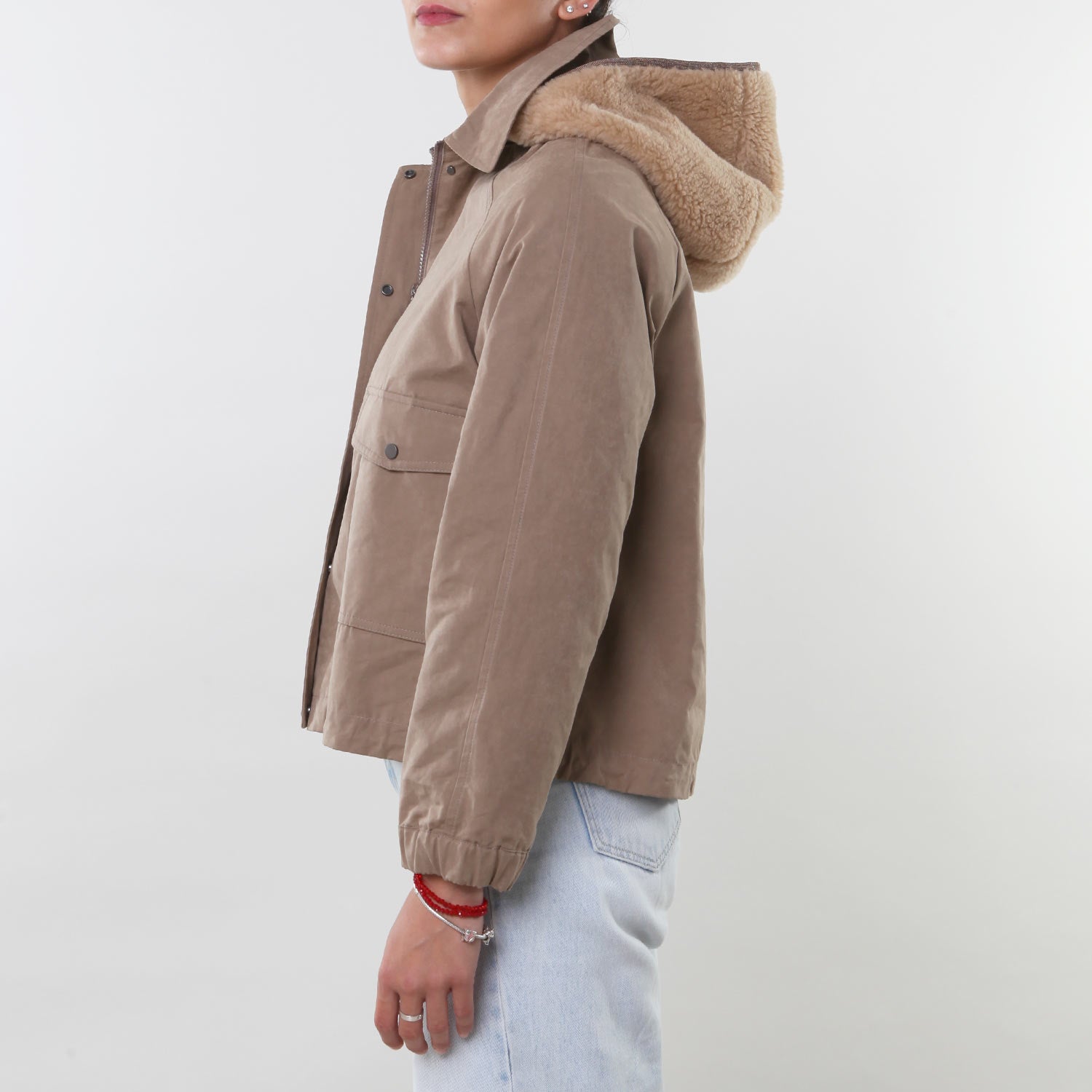 Giacca Beige imbottita con cappuccio - annameglio.com abbigliamento moda