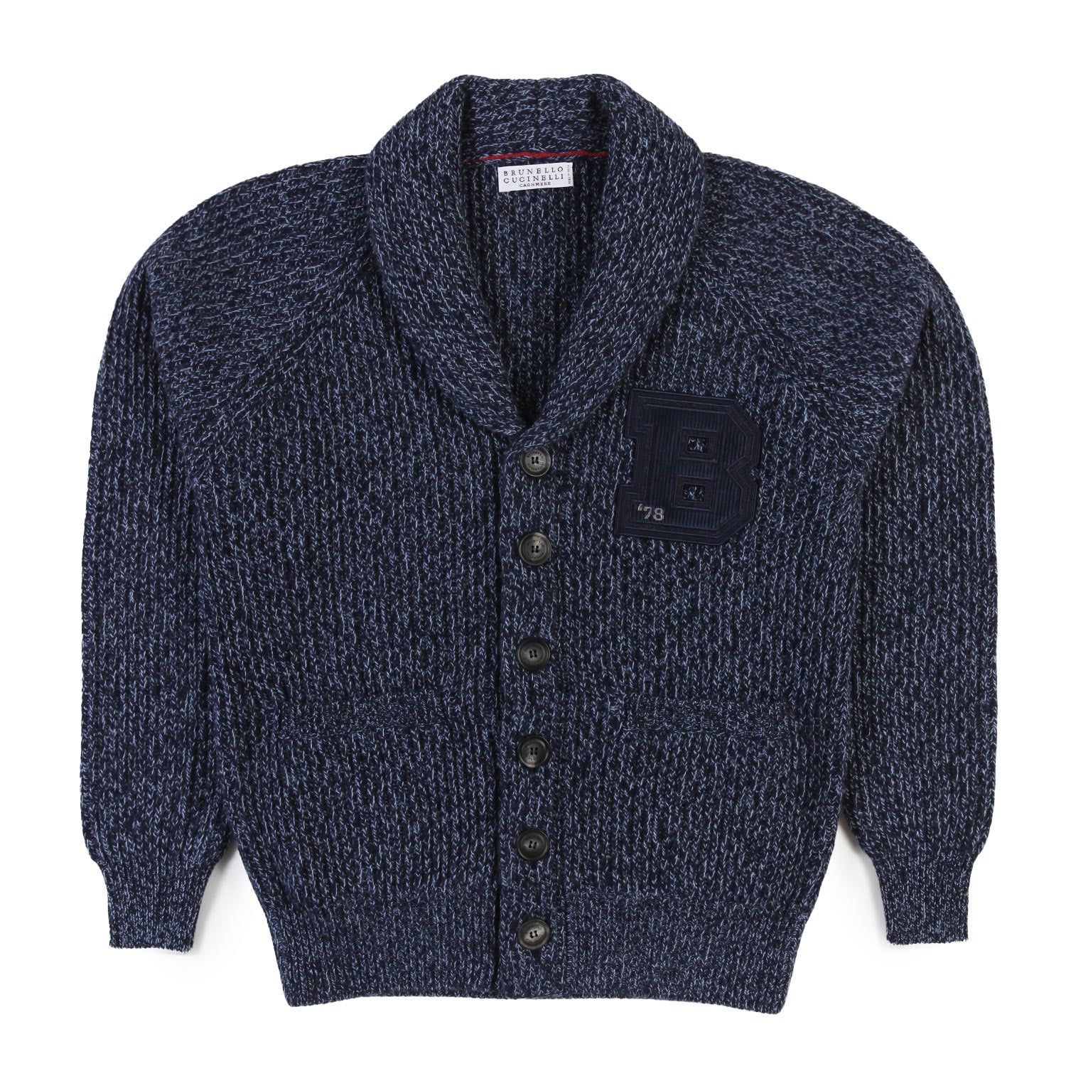 Cardigan blu melange Brunello Cucinelli - annameglio.com abbigliamento moda