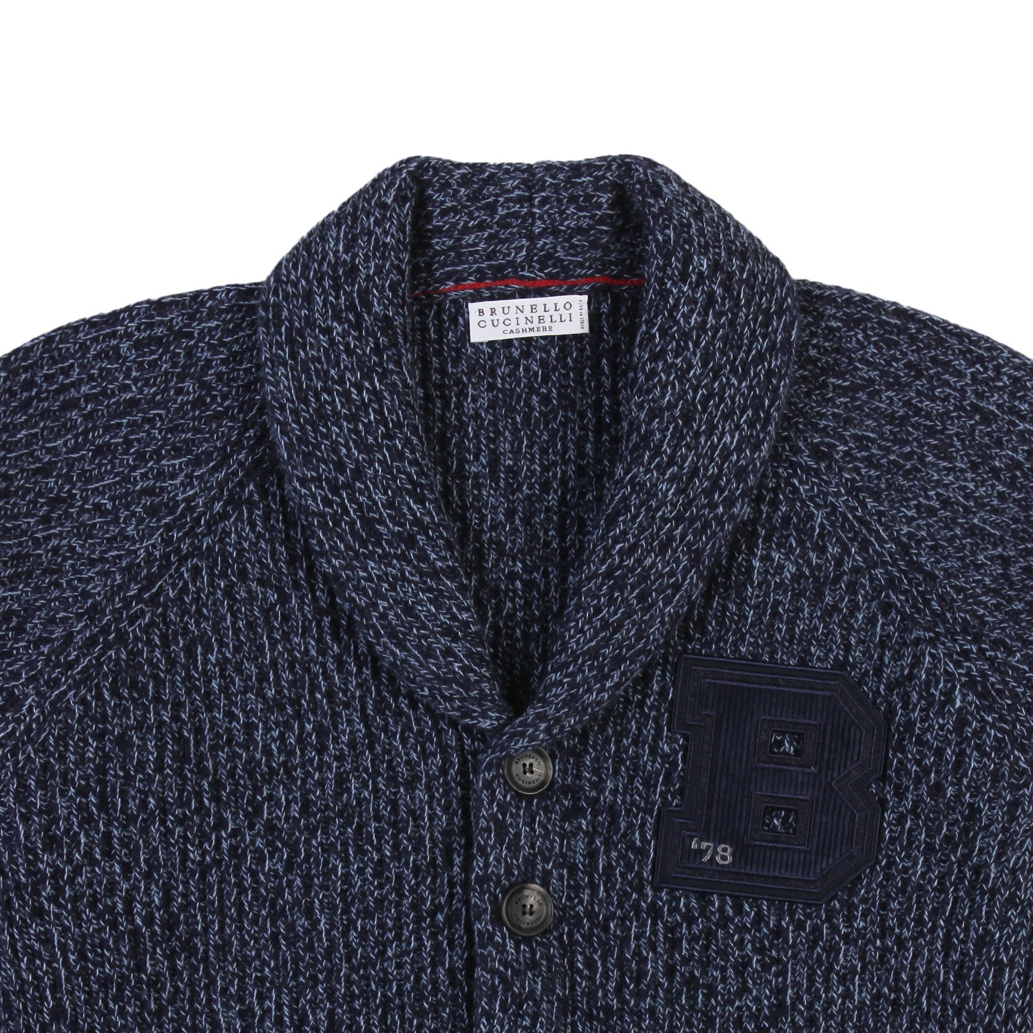 Cardigan blu melange Brunello Cucinelli - annameglio.com abbigliamento moda