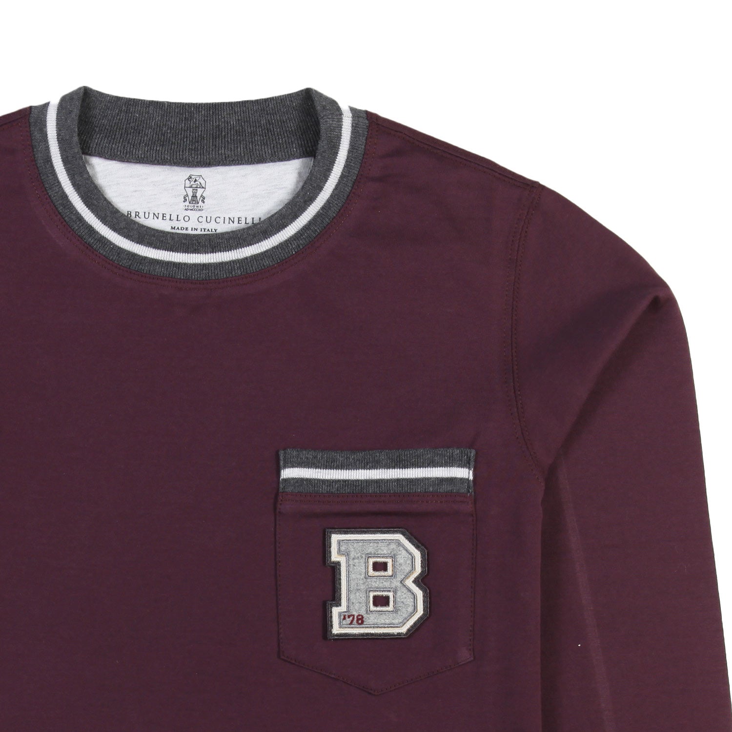 T-shirt manica lunga prugna Brunello Cucinelli - annameglio.com abbigliamento moda