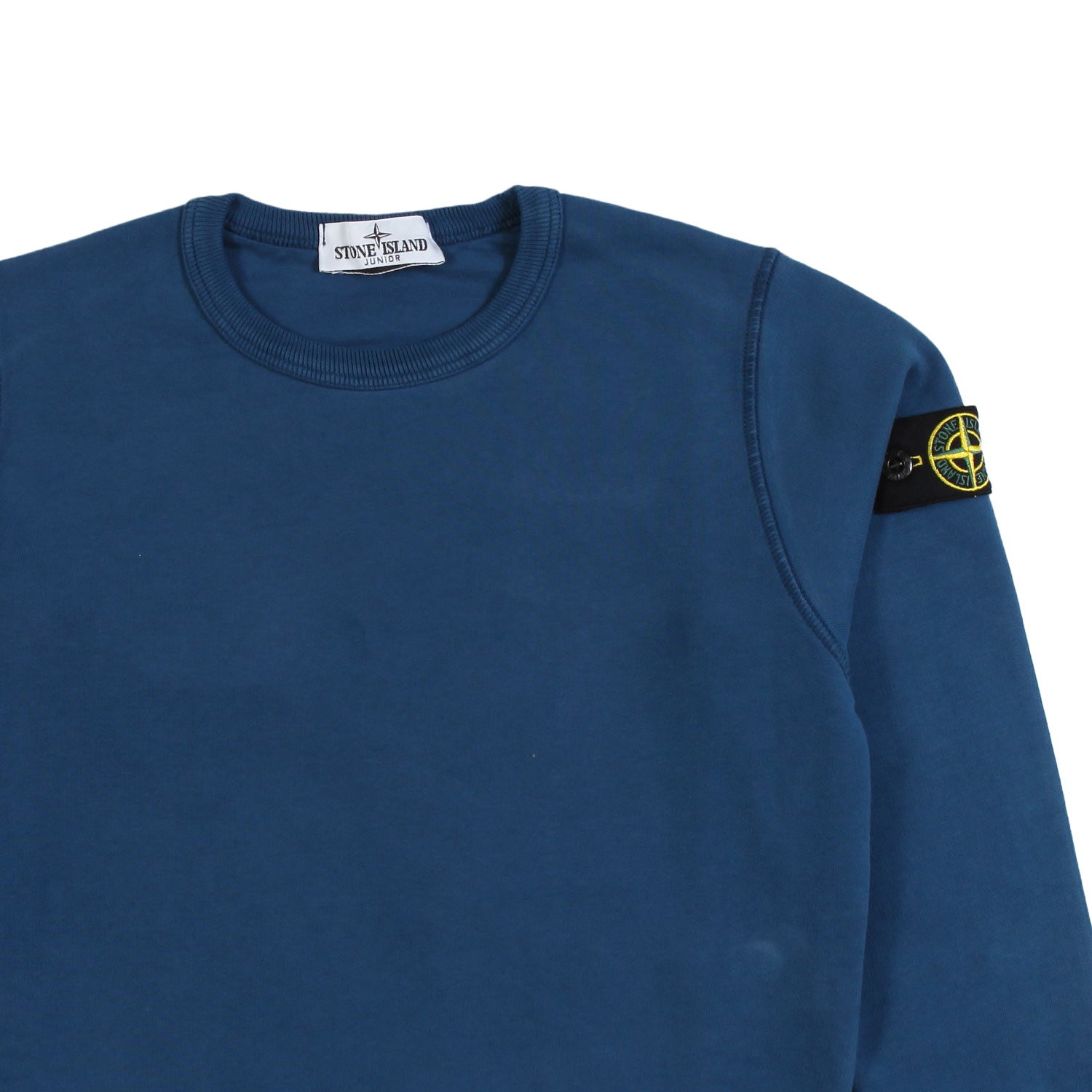 Felpa blu ottanio con patch Stone Island Compass - annameglio.com abbigliamento moda