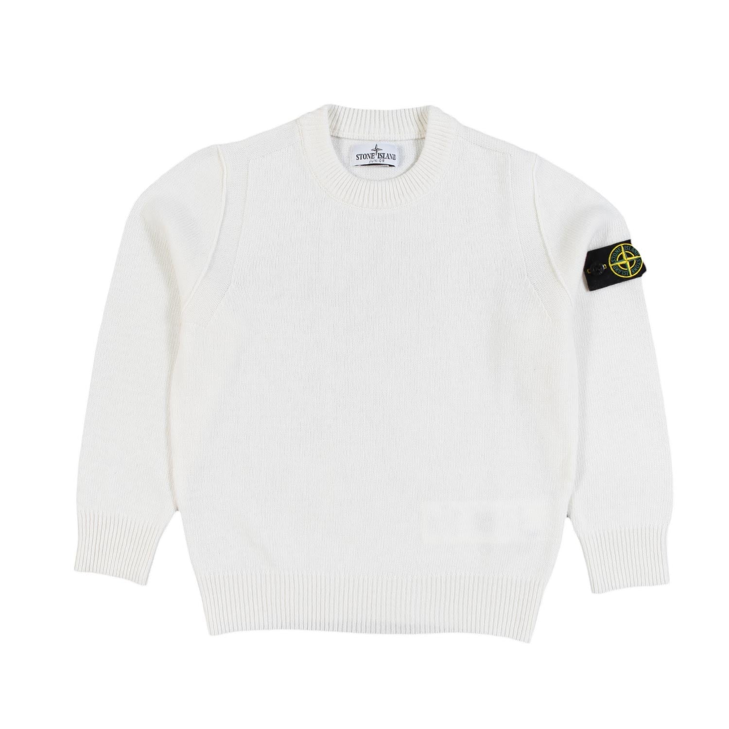 Maglione Stone Island panna con patch Compass - annameglio.com abbigliamento moda