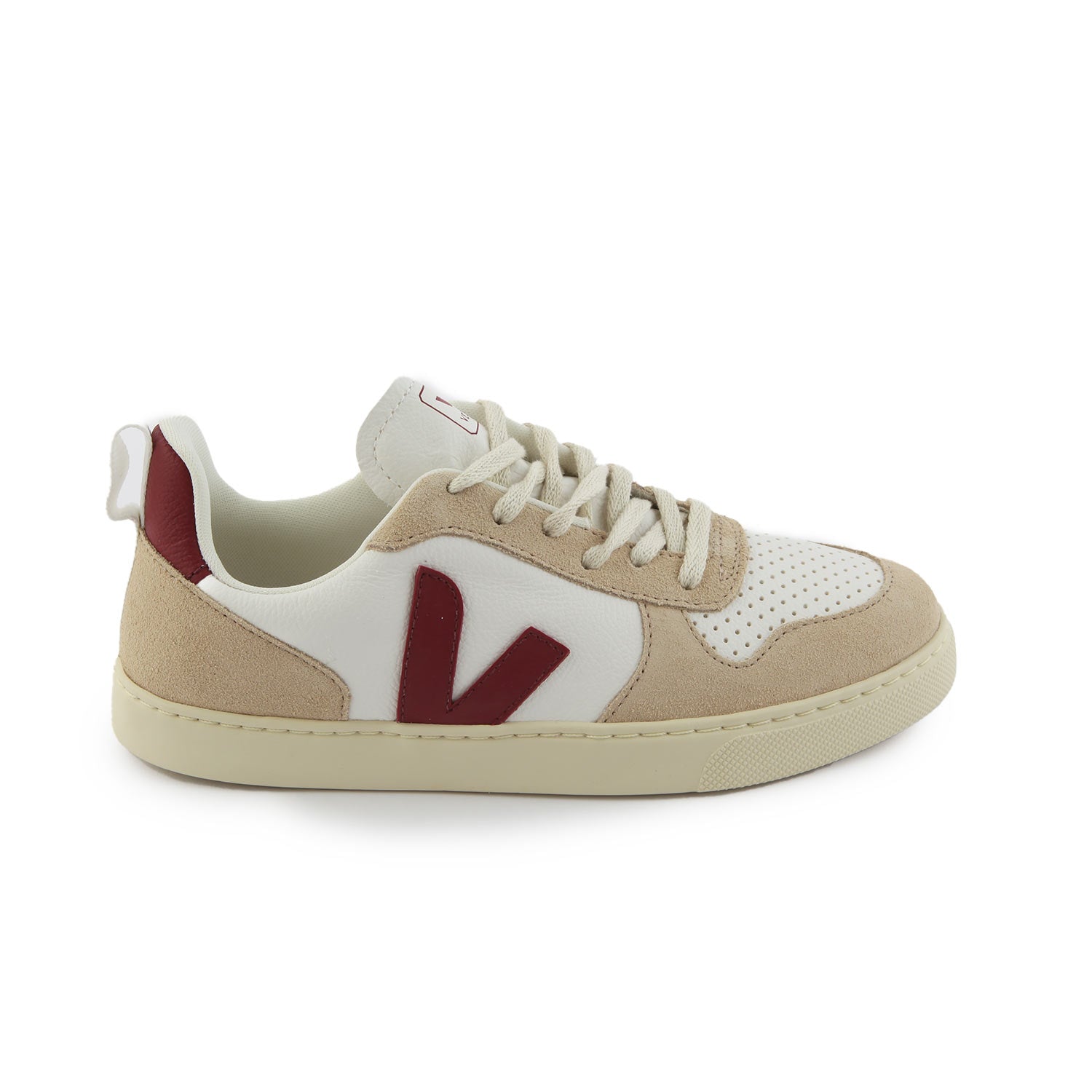 Sneaker V10 bianca e mandorla con V marsala - annameglio.com abbigliamento moda