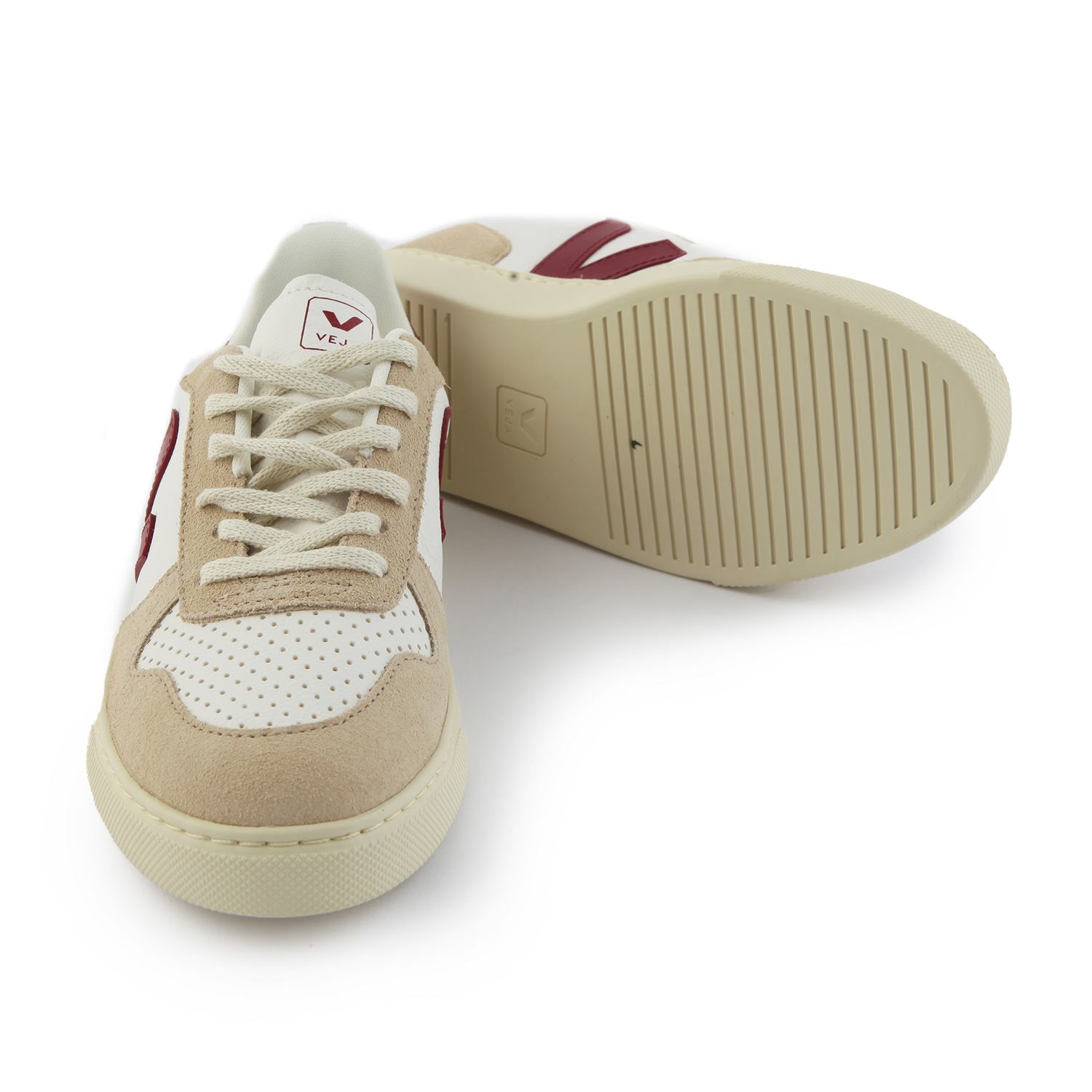 Sneaker V10 bianca e mandorla con V marsala - annameglio.com abbigliamento moda