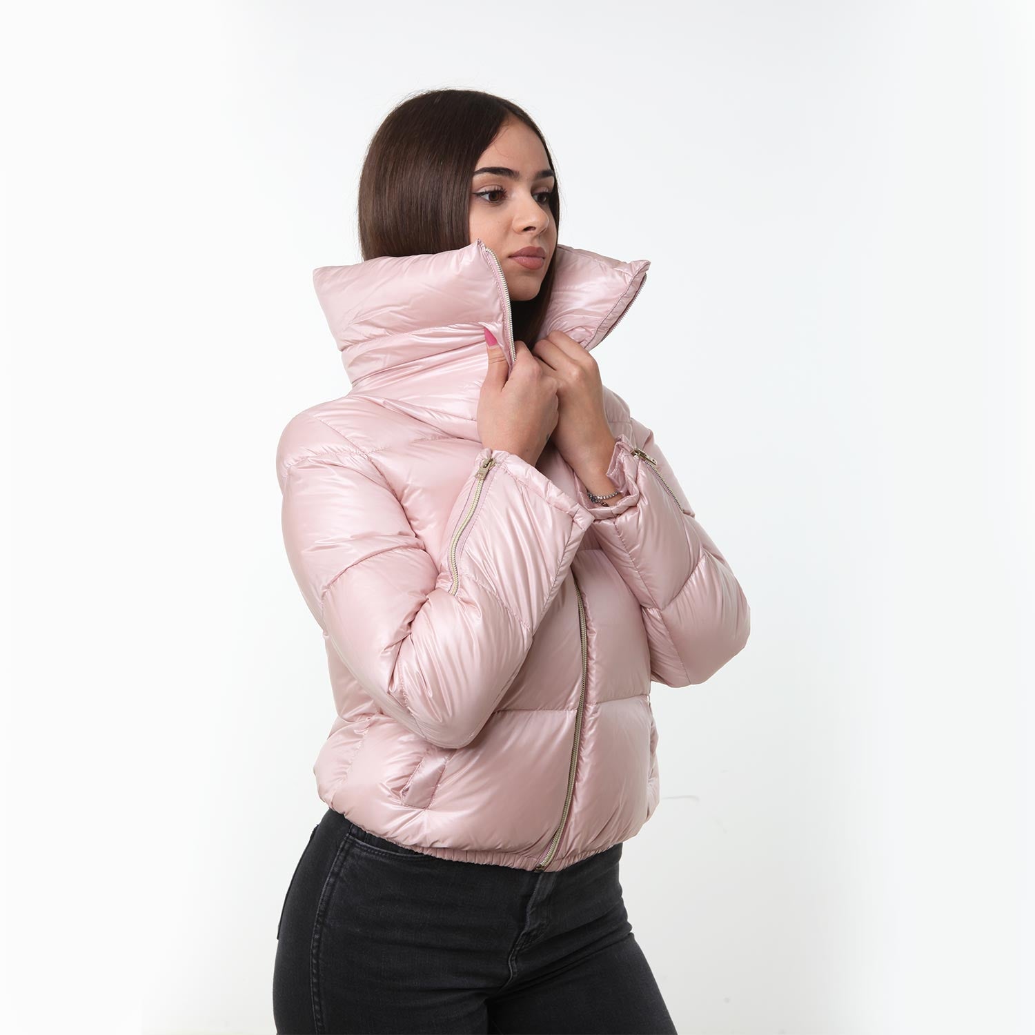 Piumino bomber Herno rosa chiaro Ragazza - annameglio.com abbigliamento moda