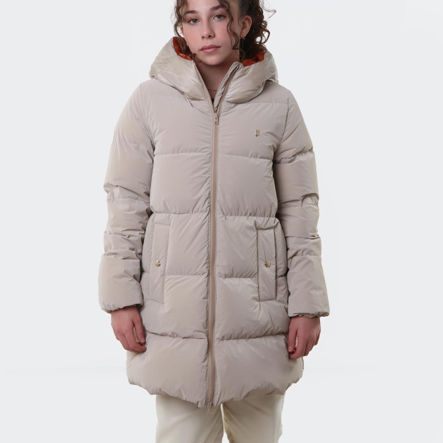 Piumino lungo Herno beige chiaro e arancione - annameglio.com abbigliamento moda