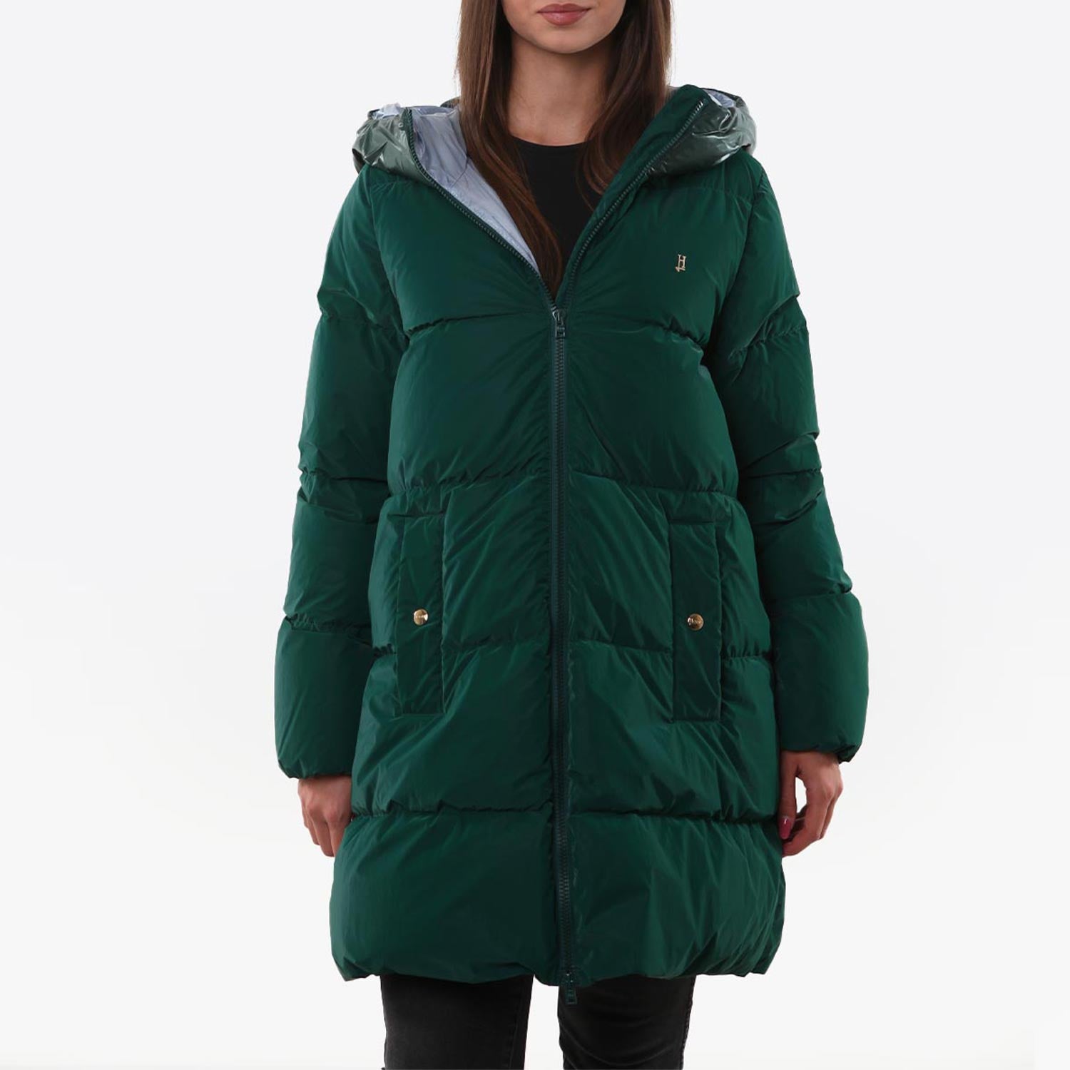 Piumino lungo Herno verde e celeste - annameglio.com abbigliamento moda