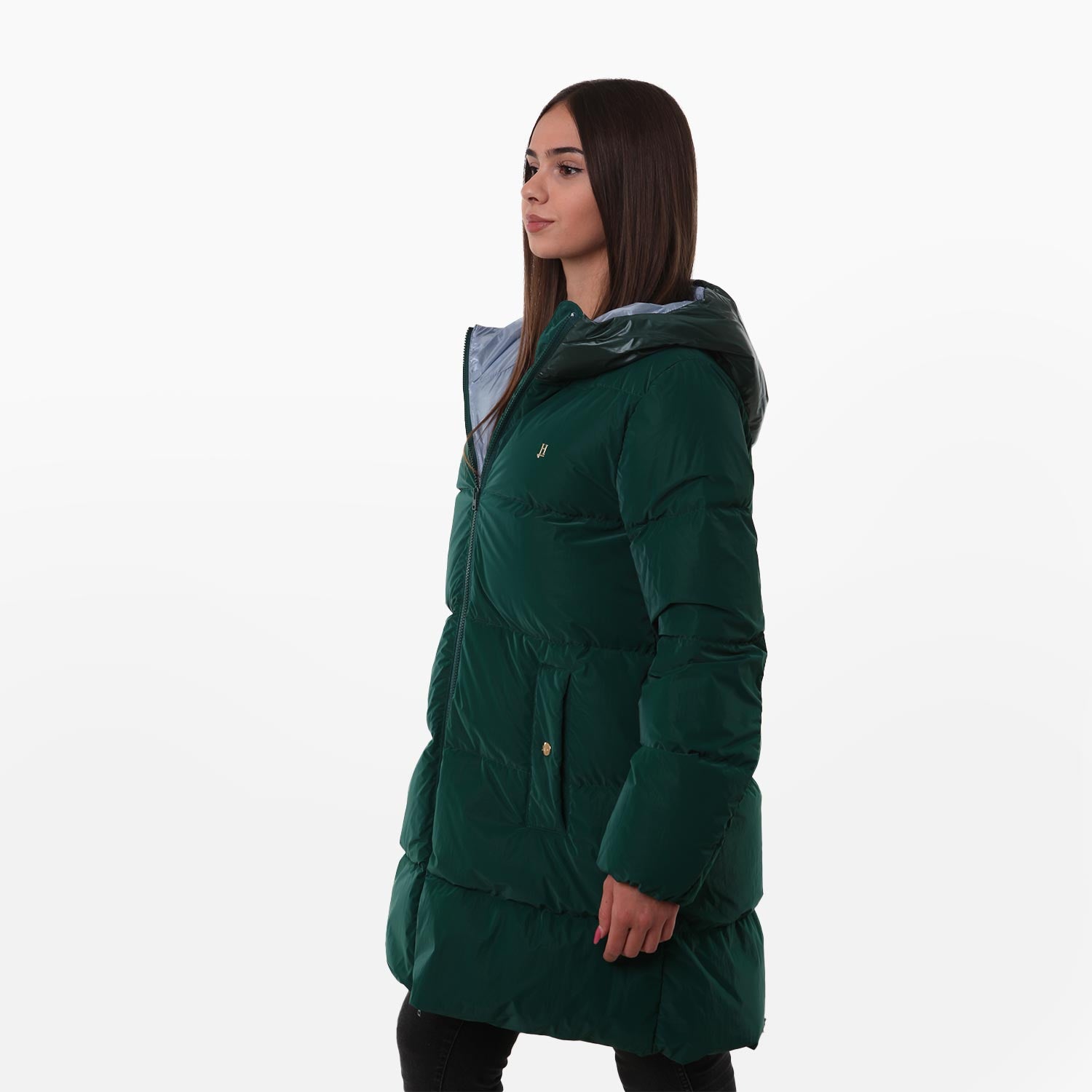 Piumino lungo Herno verde e celeste - annameglio.com abbigliamento moda