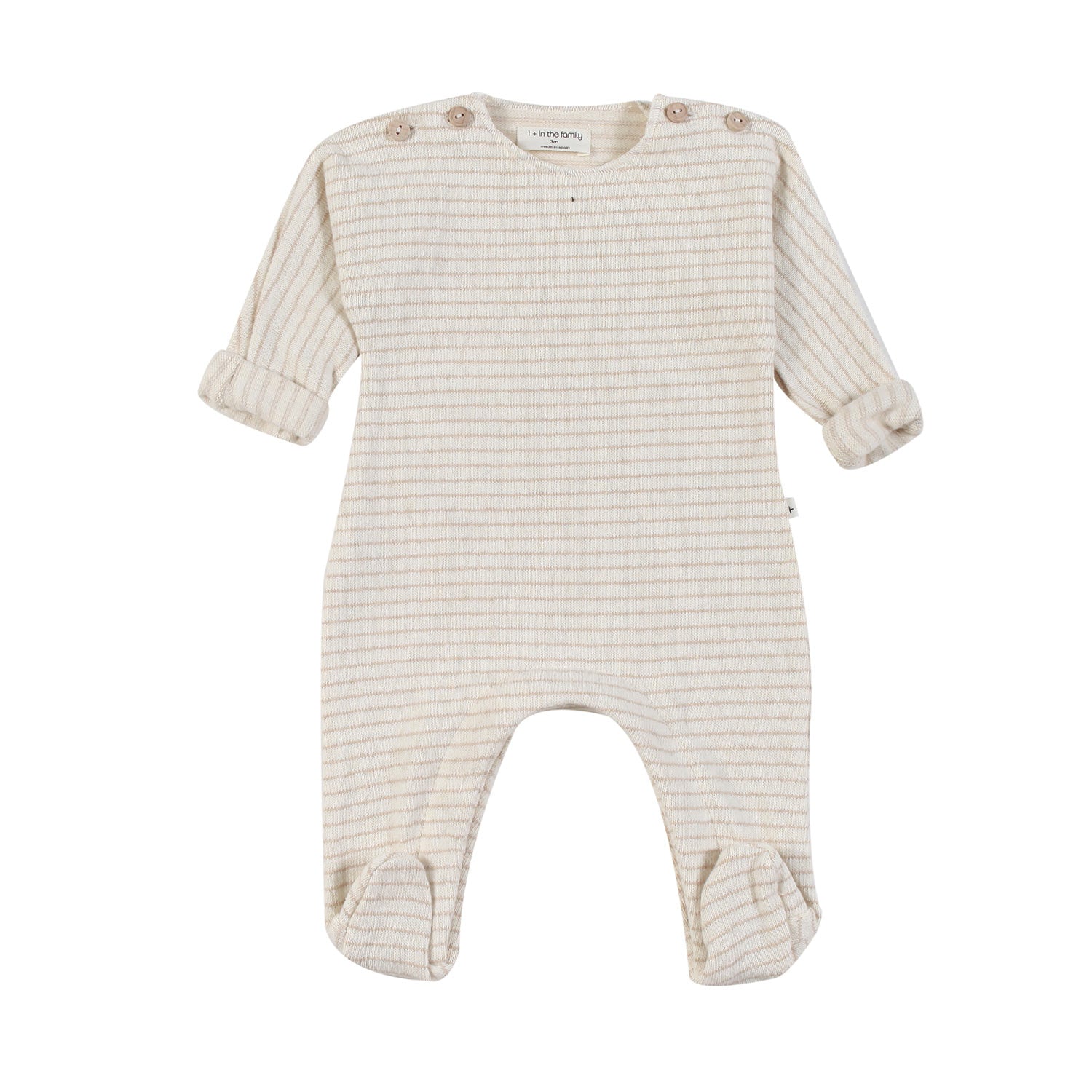 Tutina unisex Porthos panna a righe ecru - annameglio.com abbigliamento moda