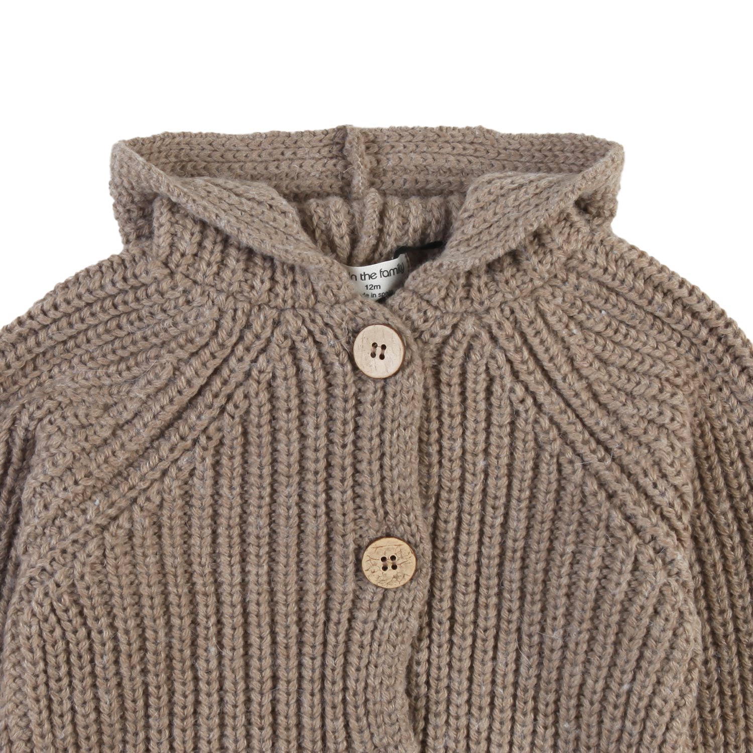 Cardigan Ross tortora con cappuccio Bimbo e Bimba - annameglio.com abbigliamento moda