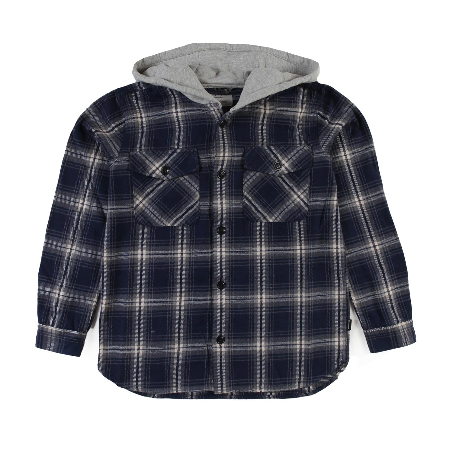 Camicia Woolrich tartan blu e grigia con cappuccio - annameglio.com abbigliamento moda
