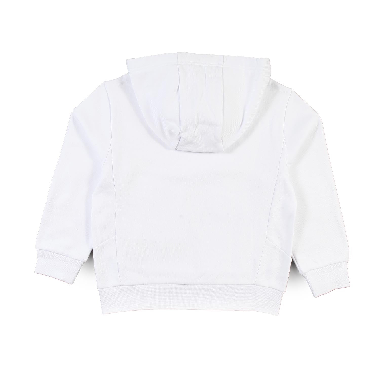 Felpa hoodie bianca con logo EA7 silver e nero - annameglio.com abbigliamento moda