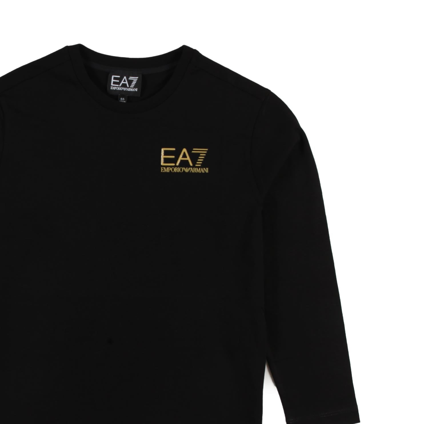T-shirt lunga nera con logo EA7 gommato giallo - annameglio.com abbigliamento moda