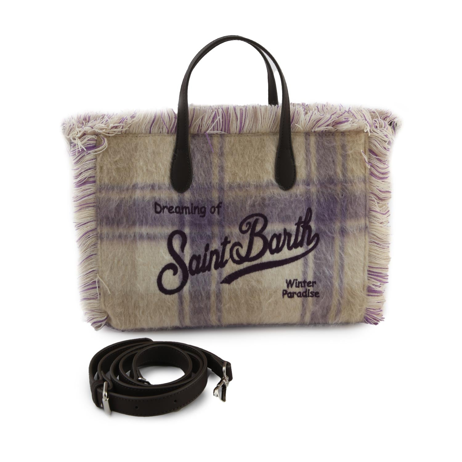 Borsa Colette New Tartan panna e lilla - annameglio.com abbigliamento moda