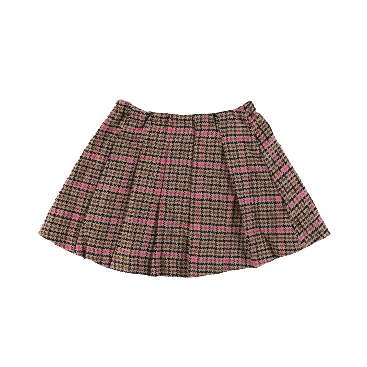 Gonna MC2 pied de poule beige con finiture rosa - annameglio.com abbigliamento moda