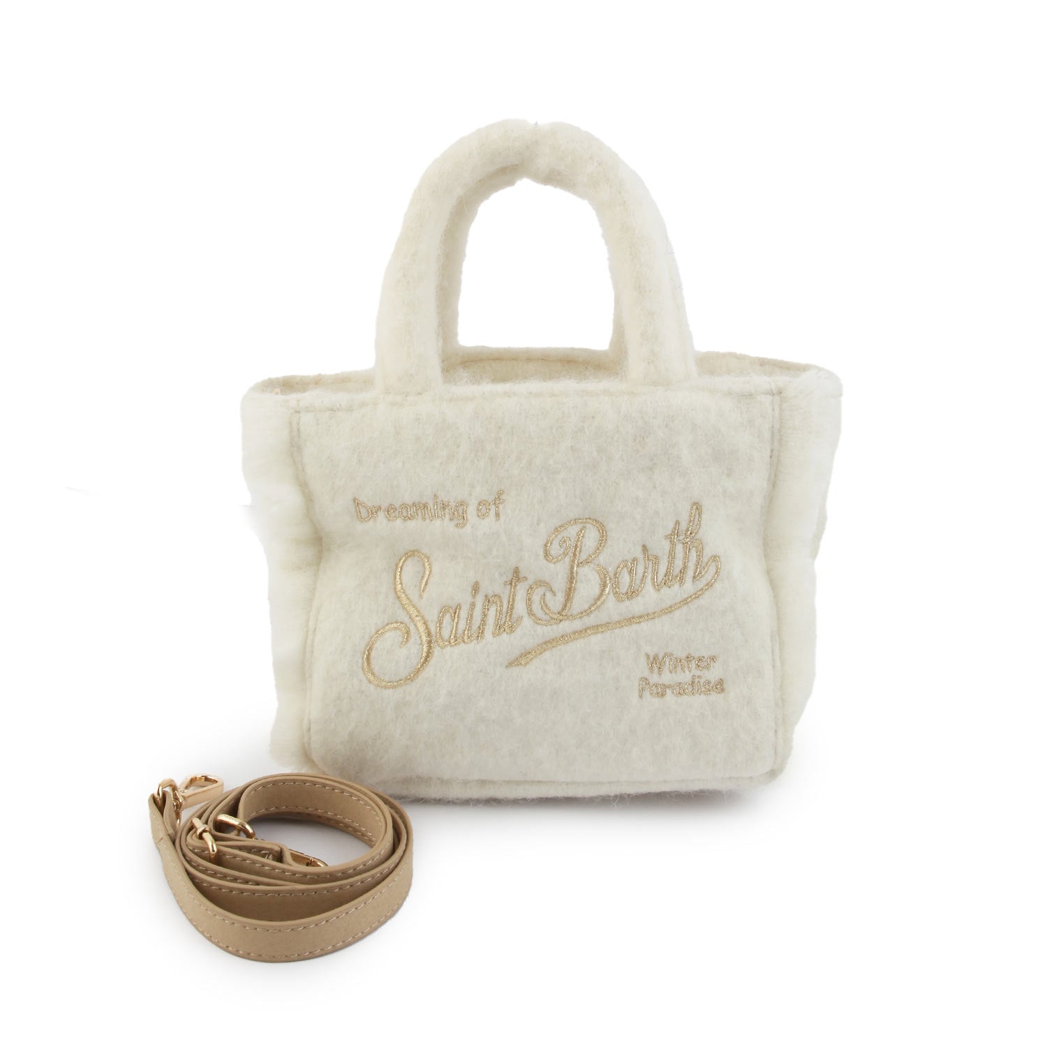 Borsa Vanity Mini Classic panna con loghi oro - annameglio.com abbigliamento moda