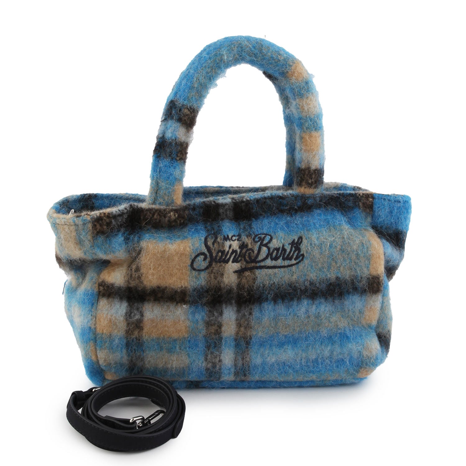 Borsa Clarine Tartan celeste e beige - annameglio.com abbigliamento moda