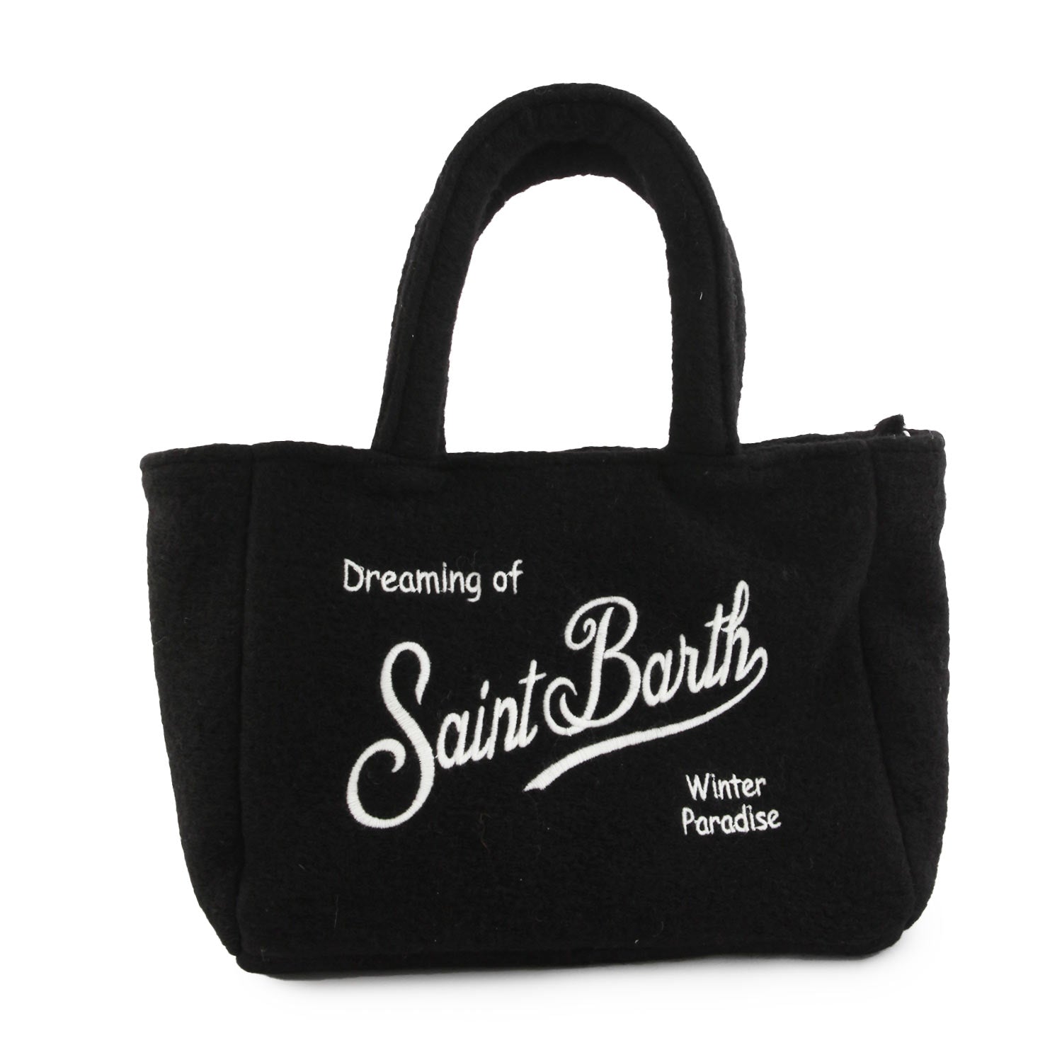 Borsa Clarine nera con logo Saint Barth bianco - annameglio.com abbigliamento moda