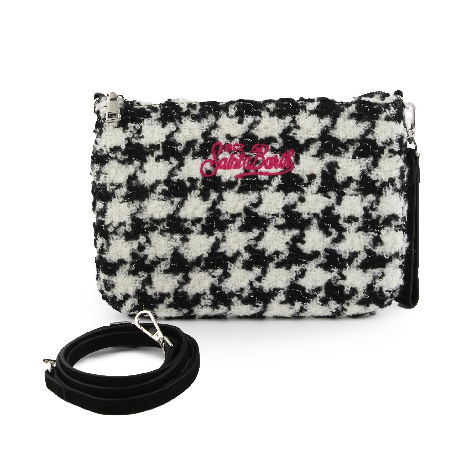 Borsetta Parisienne Pied De Poule bianca e nera - annameglio.com abbigliamento moda