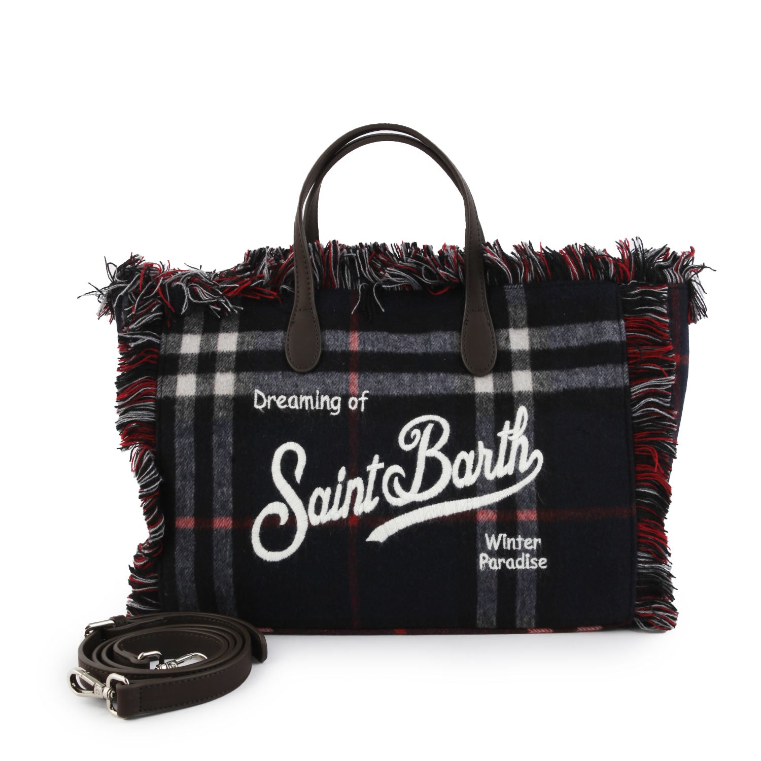 Borsa Colette Tartan Big blu navy e rossa - annameglio.com abbigliamento moda